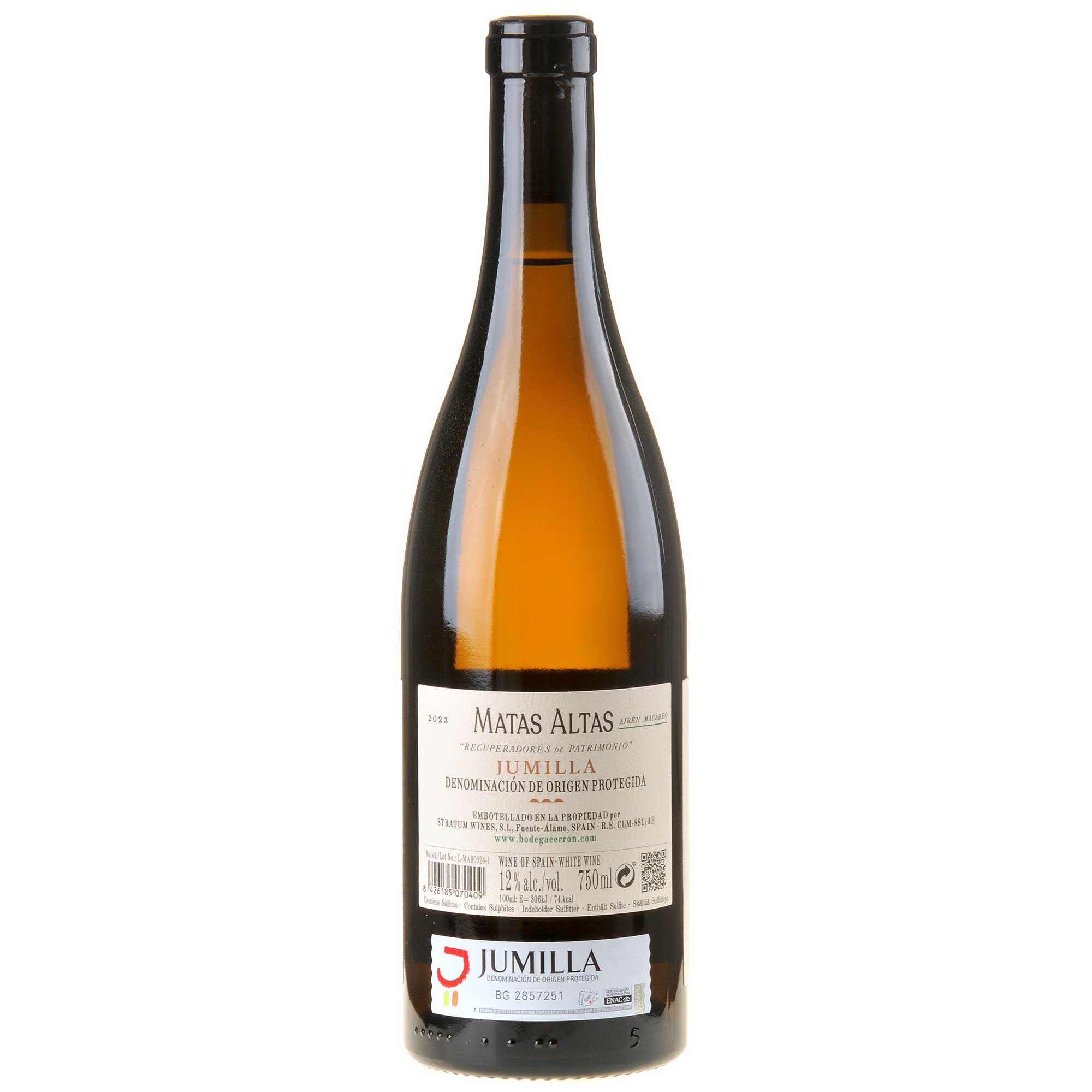 Bodega Cerrón Matas Altas Blanco 2023 Rücketikett