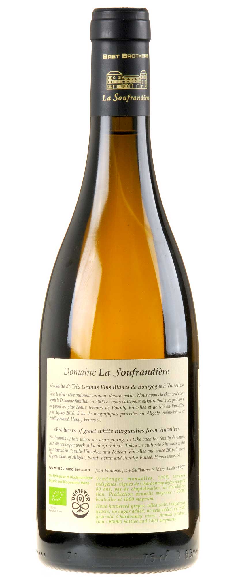 Bret Brothers & La Soufrandière Mâcon-Vinzelles "Le Clos de Grand-Père" 2017 Bio Rücketikette