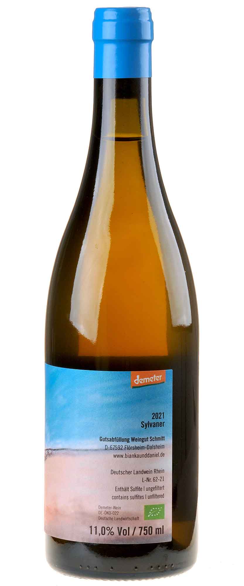 Weingut Bianka und Daniel Schmitt Sylvaner Zöld Bio 2021 Rücketikett