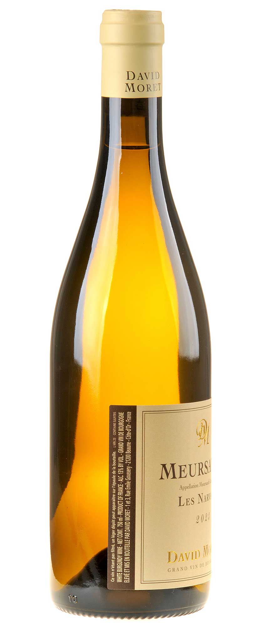 David Moret Meursault Les Narvaux 2023 Rücketikett