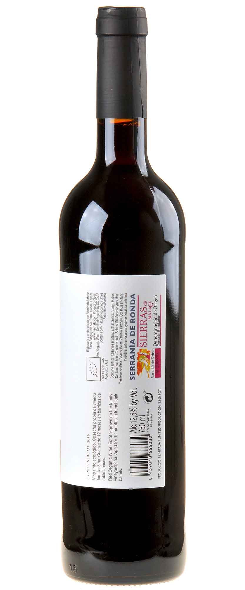 Bodegas F. Schatz Petit Verdot Bio 2016 Rücketikett