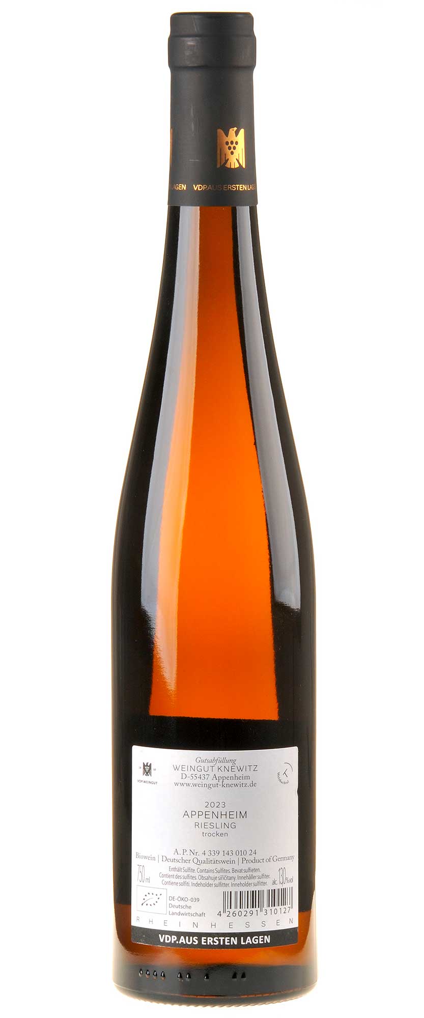 Weingut Knewitz Riesling Appenheim Aus Ersten Lagen Bio 2023 Rücketikett