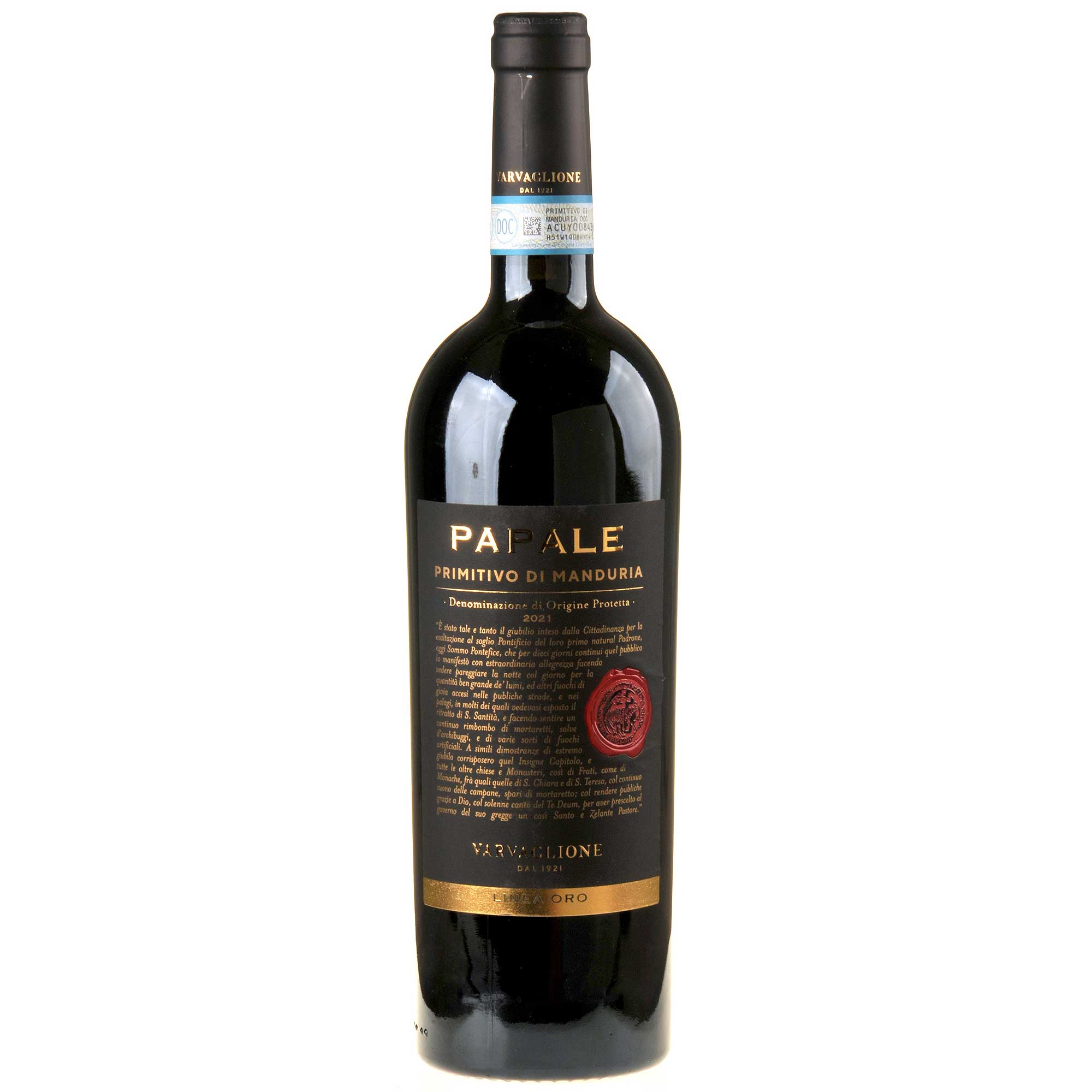 Varvaglione Papale Linea Oro Primitivo di Manduria 2021 