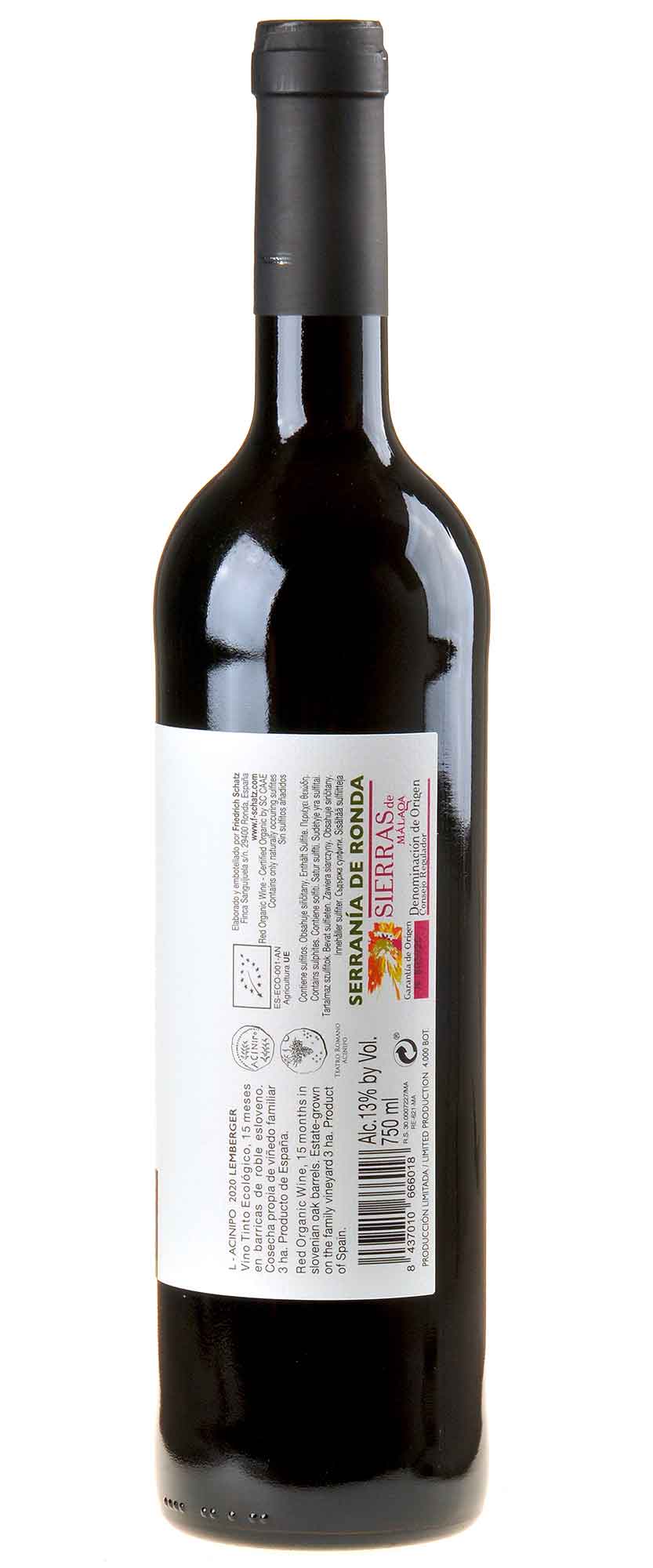 Bodegas F. Schatz Acinipo Bio 2020 Rücketikett