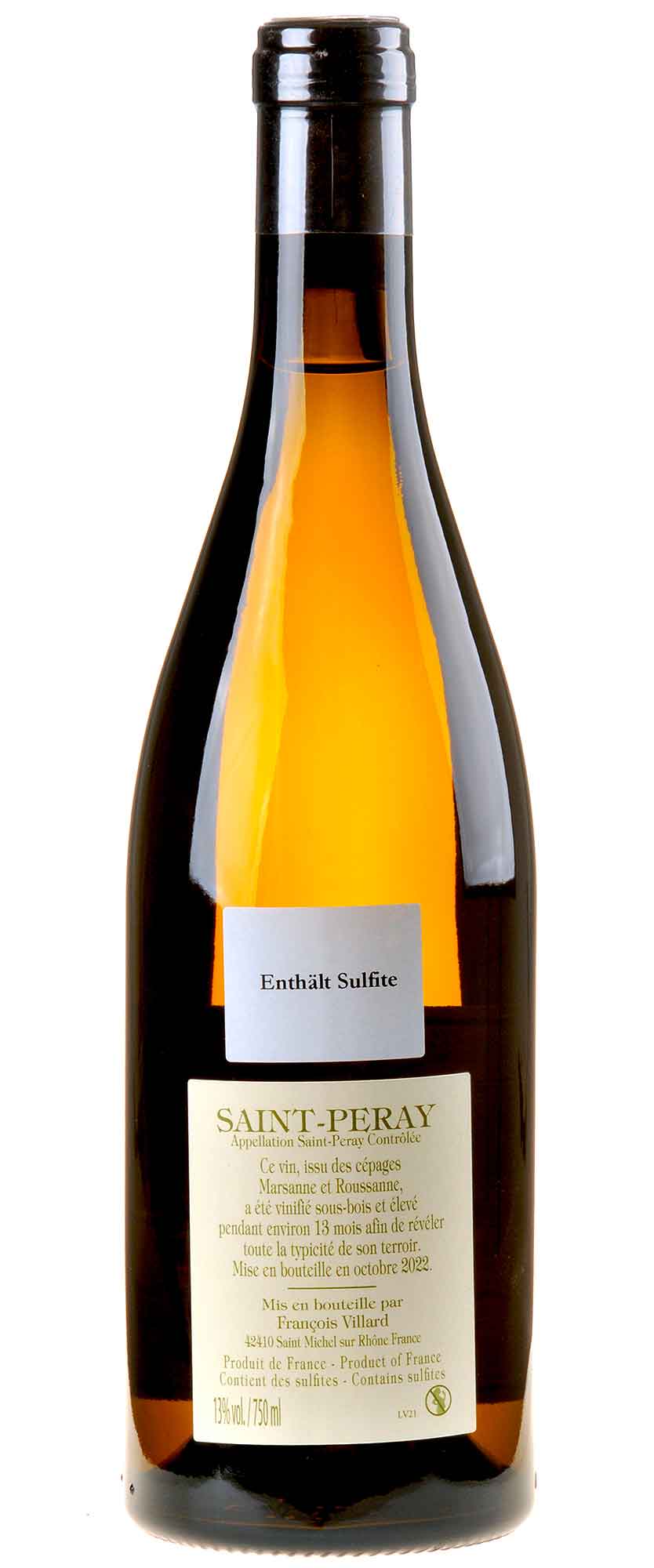 Domaine François Villard Saint Peray Version 2021 Rücketikett