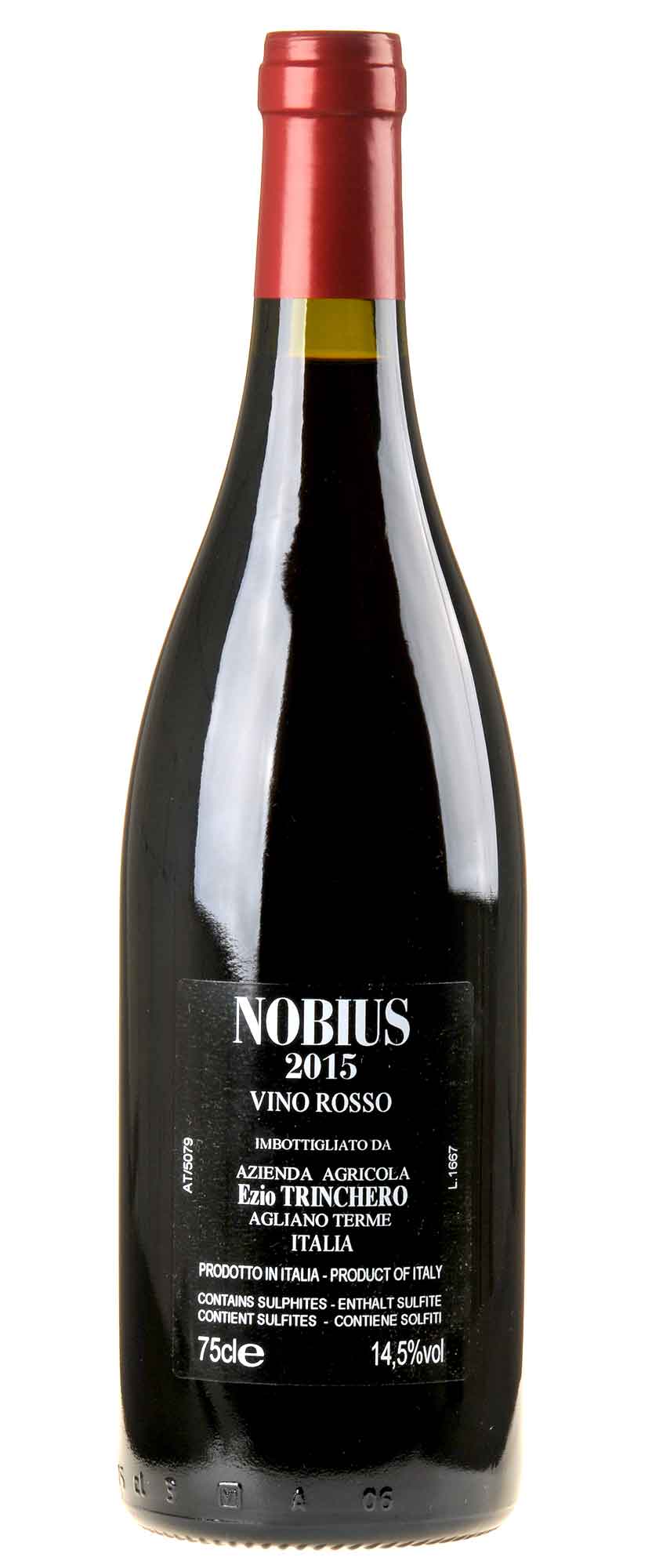 Trinchero Nobius 2015 Rücketikette