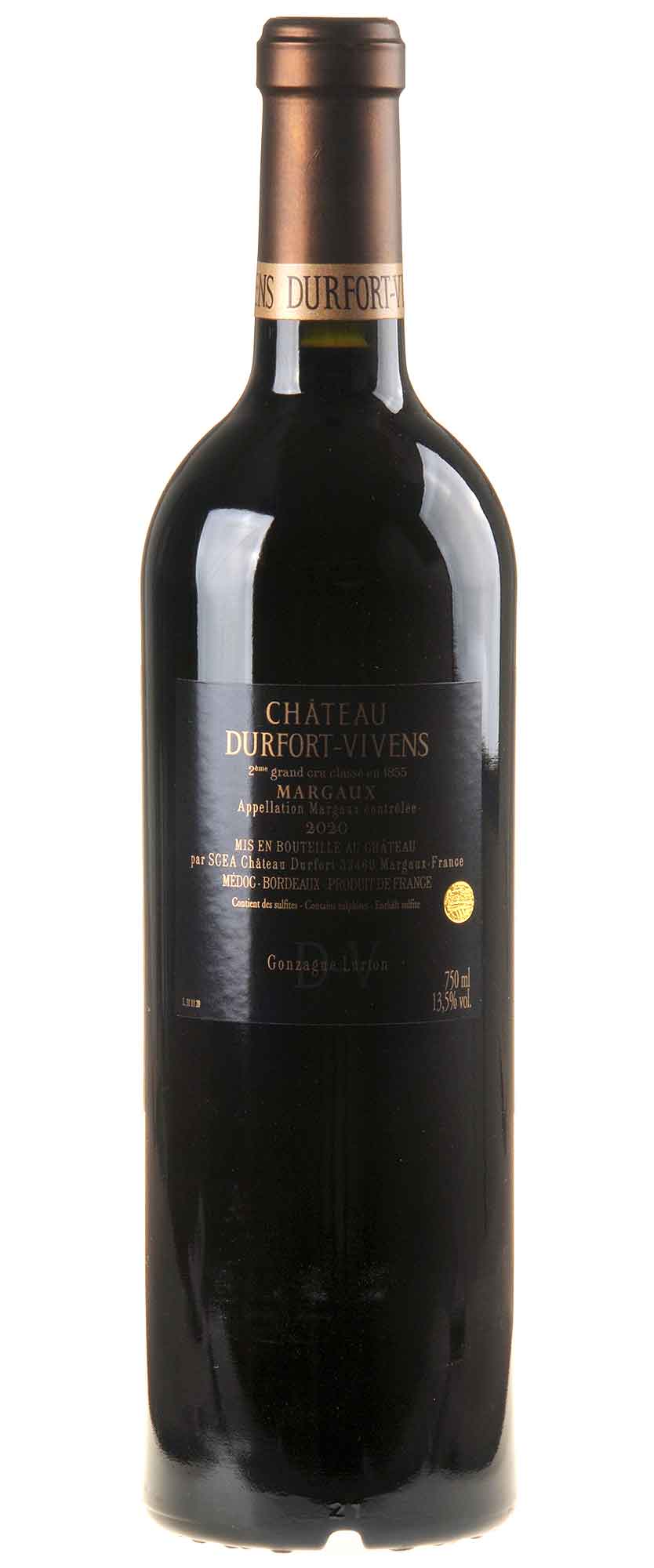 Château Durfort Vivens Margaux 2020 Rücketikett