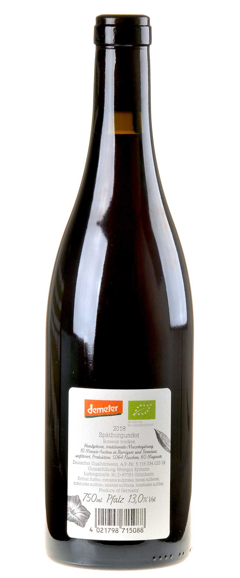 Weingut Eymann Spätburgunder Toreye 2018 Bio Rücketikette