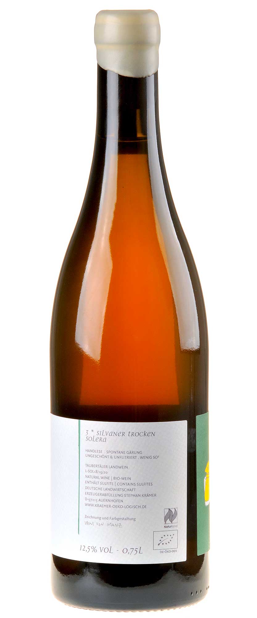 Ökologischer Land- & Weinbau KRAEMER Silvaner Solera Bio 18/19/20 Rücketikett
