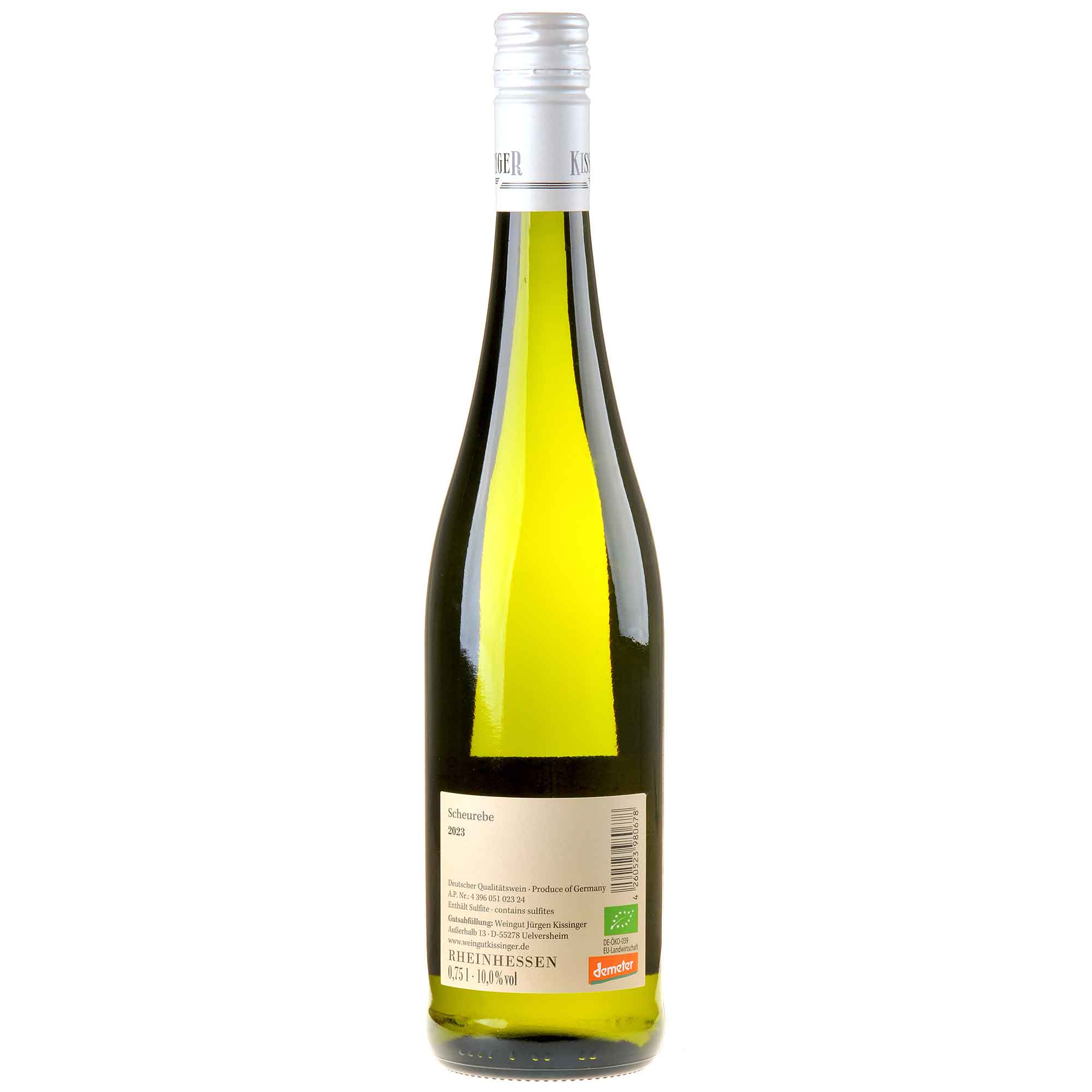 Weingut Kissinger Scheurebe mild Bio 2023 Ruecketikett