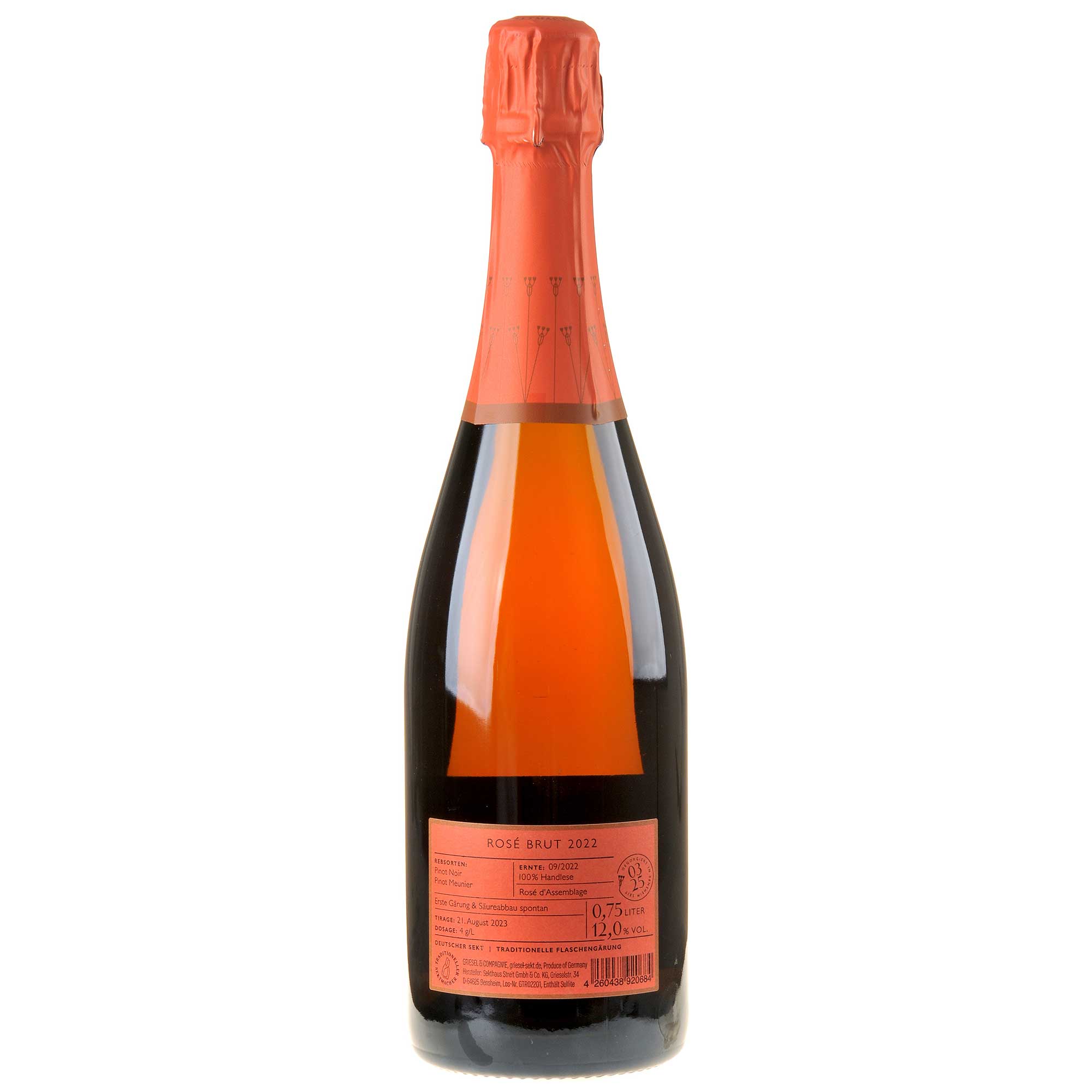 Griesel & Compagnie Rosé Brut Tradition 2022 Rücketikett