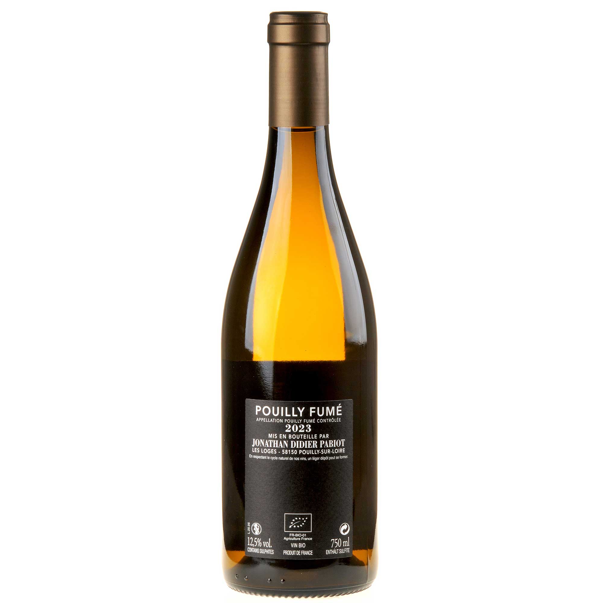 Domaine Jonathan Didier Pabiot Eurythmie Pouilly Fumé Bio 2023 Rücketikett