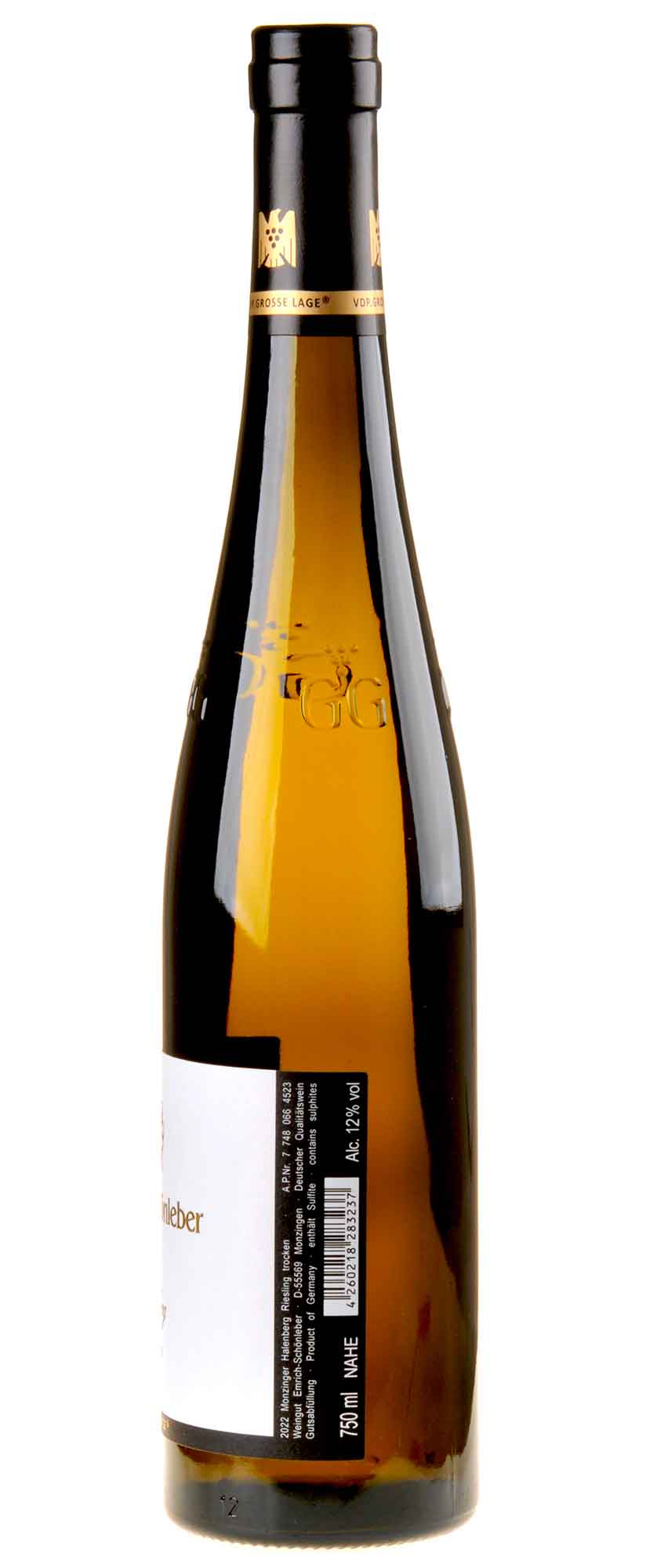 Weingut Emrich-Schönleber Riesling Halenberg GG 2022 Rücketikett