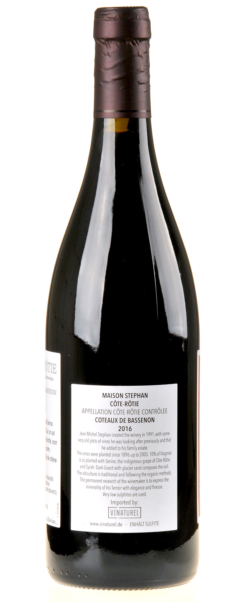 Maison Stephan Côte-Rôtie "Coteaux de Bassenon" 2016 Rücketikette