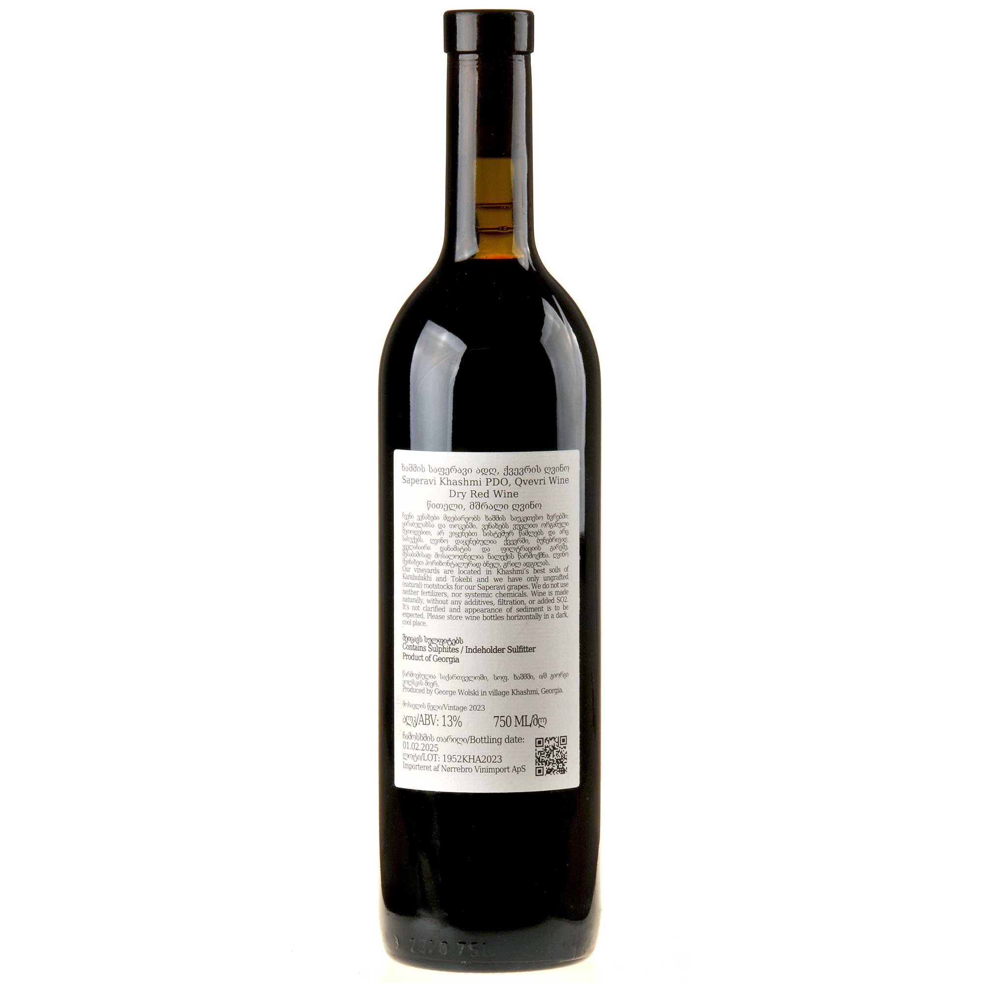 Bild Andrias Gvino Saperavi Khashmi Red Dry 2023 Rücketikett