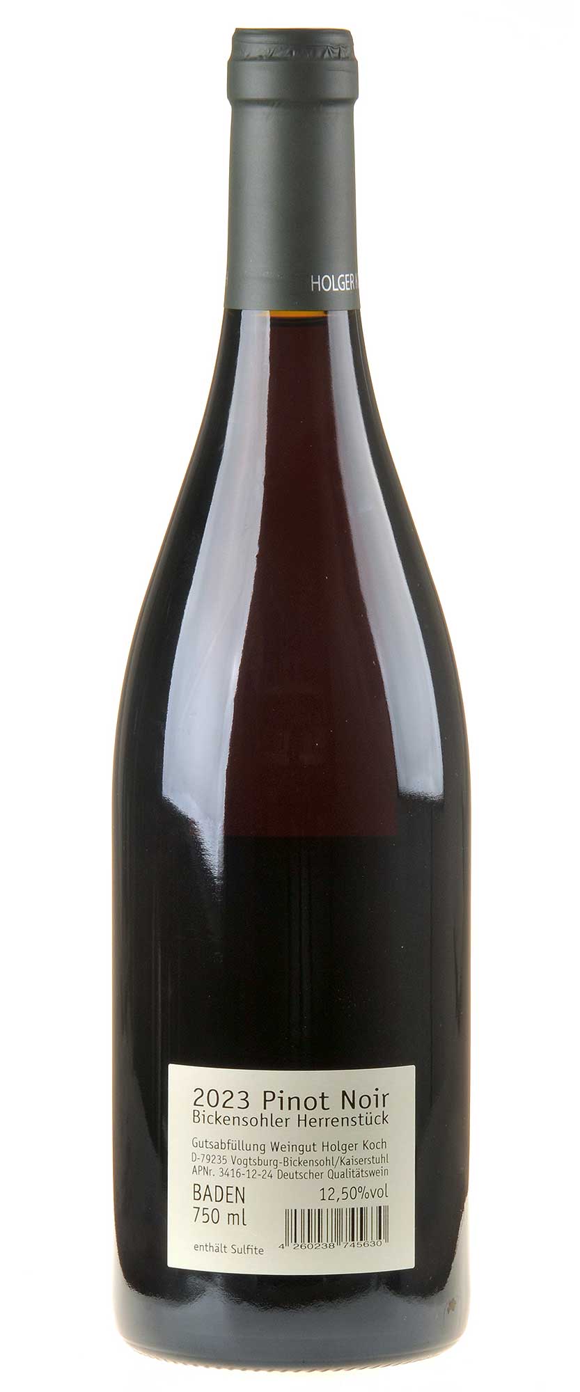 Holger Koch Pinot Noir Herrenstück 2023 Rücketikett