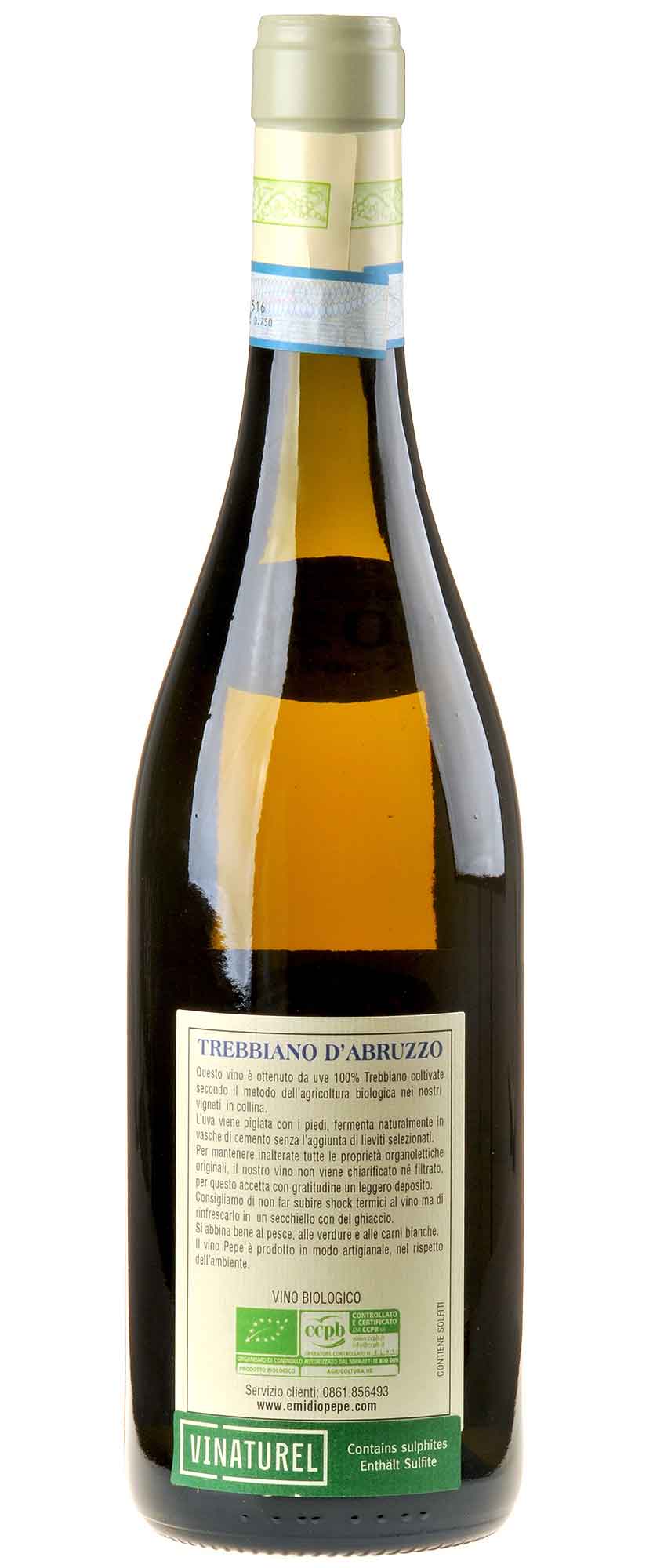 Emidio Pepe Trebbiano d'Abruzzo Selezione VV Bio 2020 Rücketikett