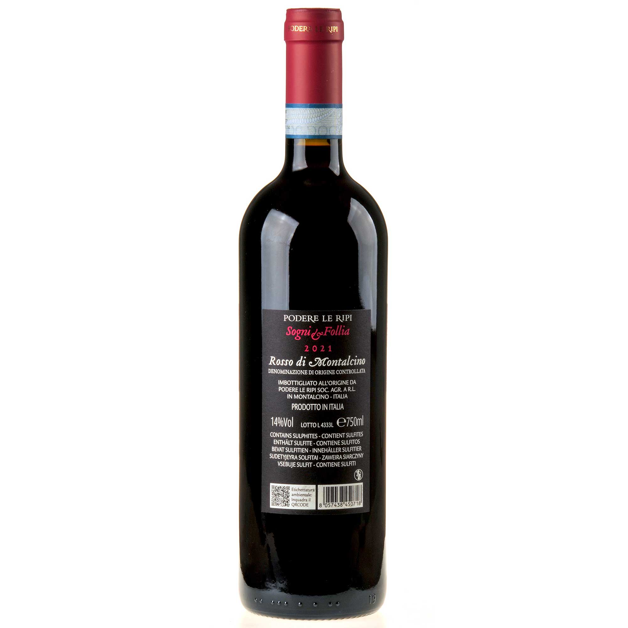 Podere Le Ripi Sogni e Follia Rosso di Montalcino 2021 Ruecketikett