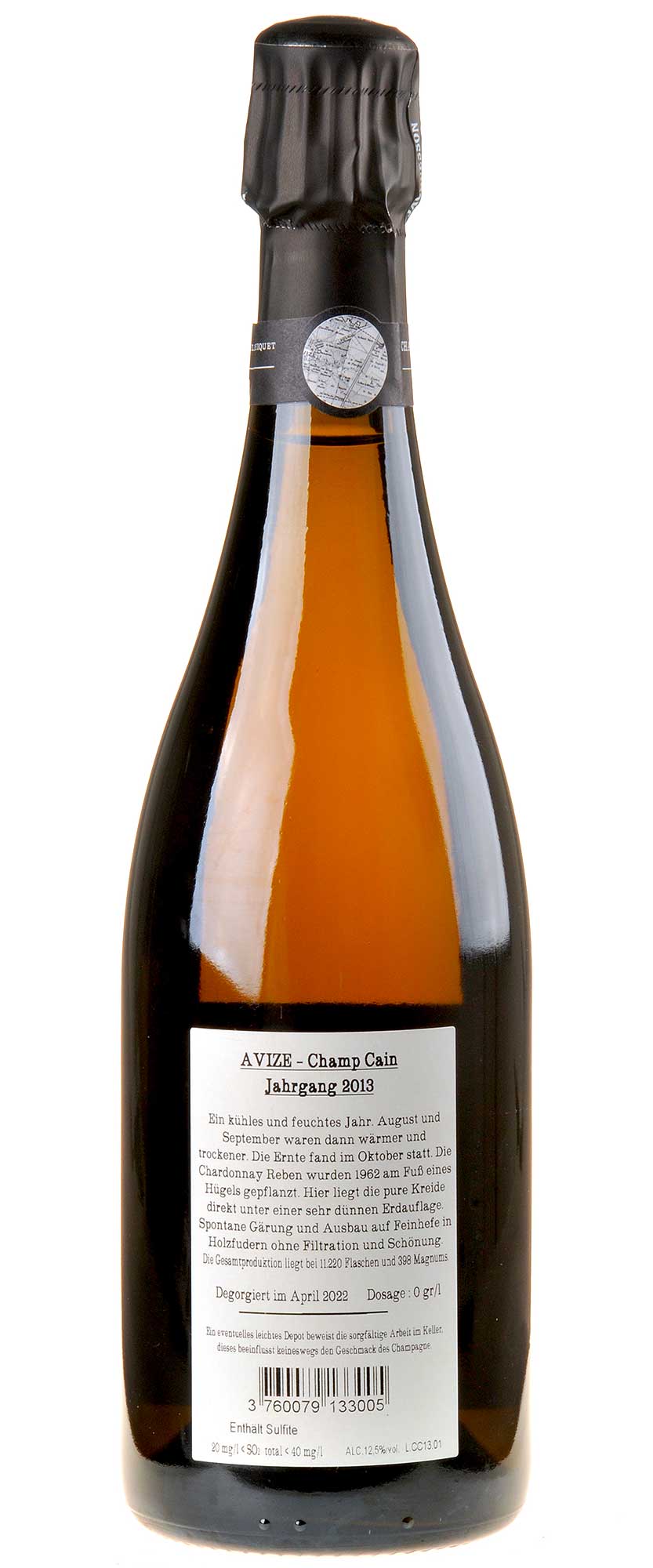 Jacquesson Champagne Avize Champ Caïn 2013 Rücketikett