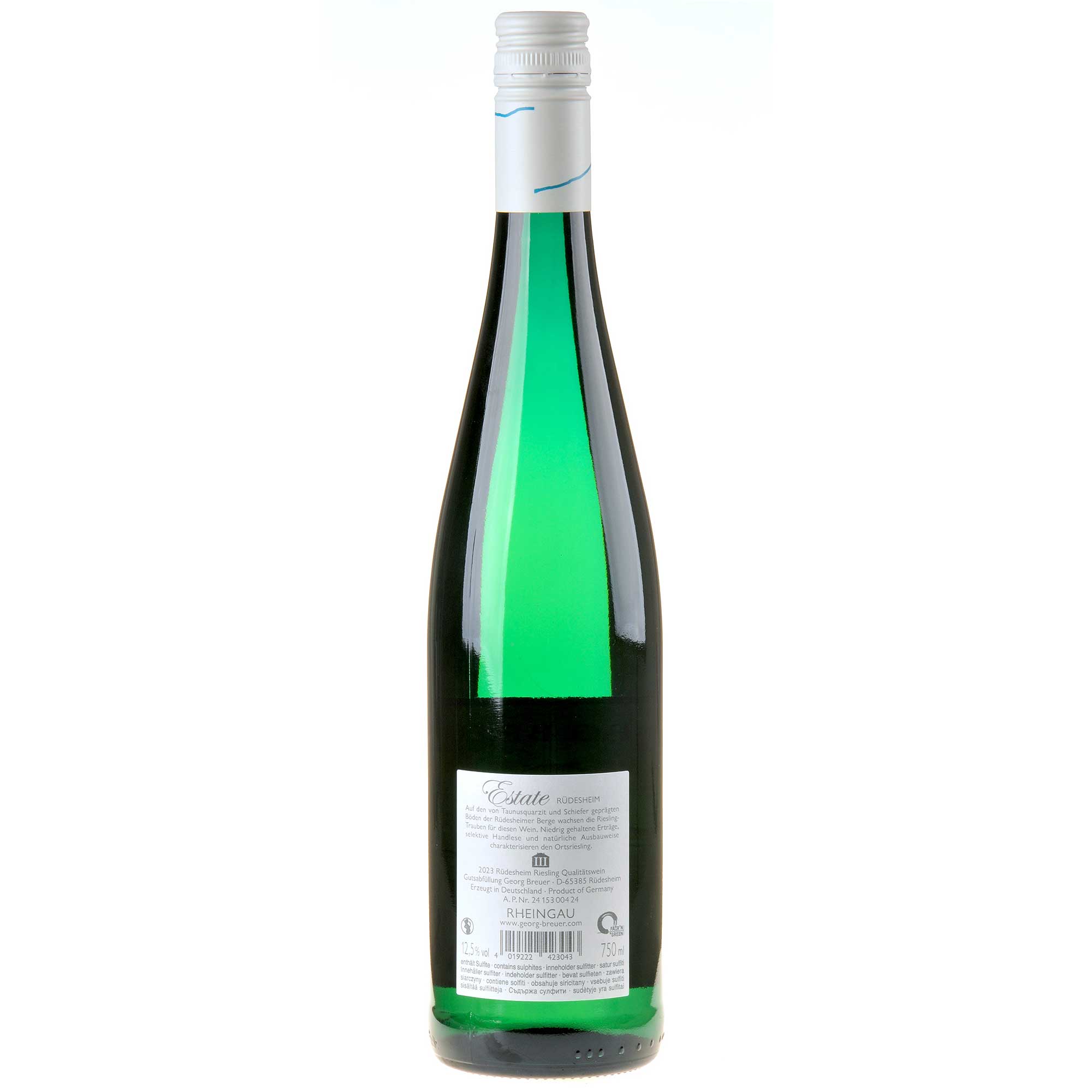 Weingut Georg Breuer Riesling Estate Rüdesheim 2023 Rücketikett