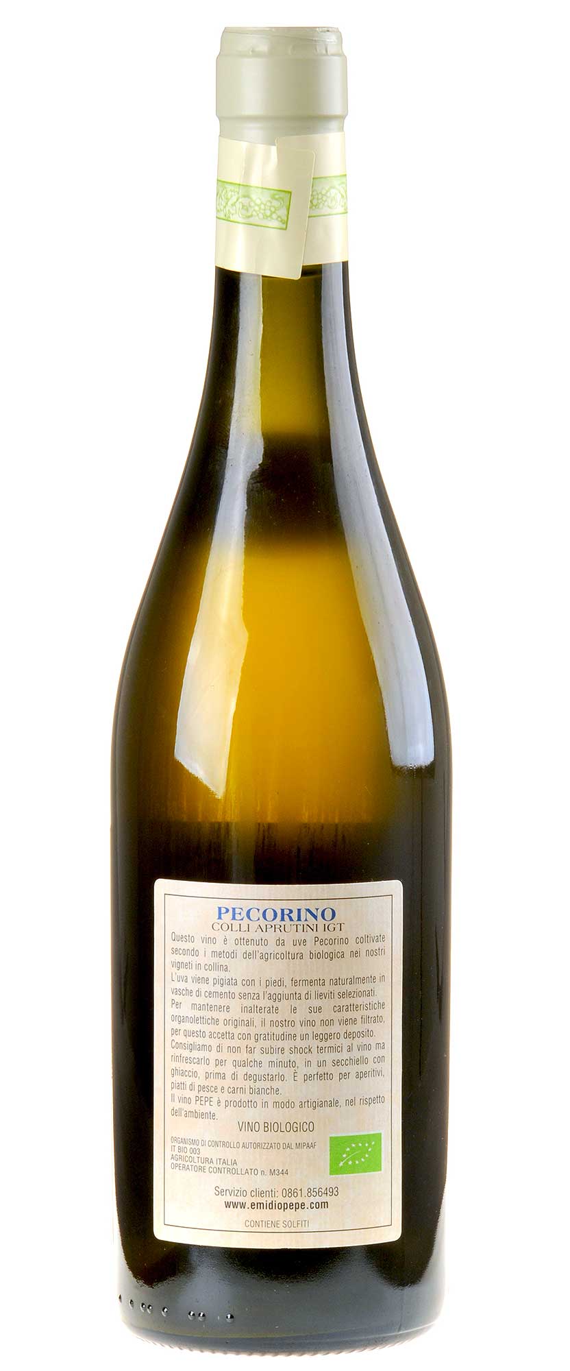 Emidio Pepe Pecorino d'Abruzzo Selezione VV Bio 2012 Rücketikett
