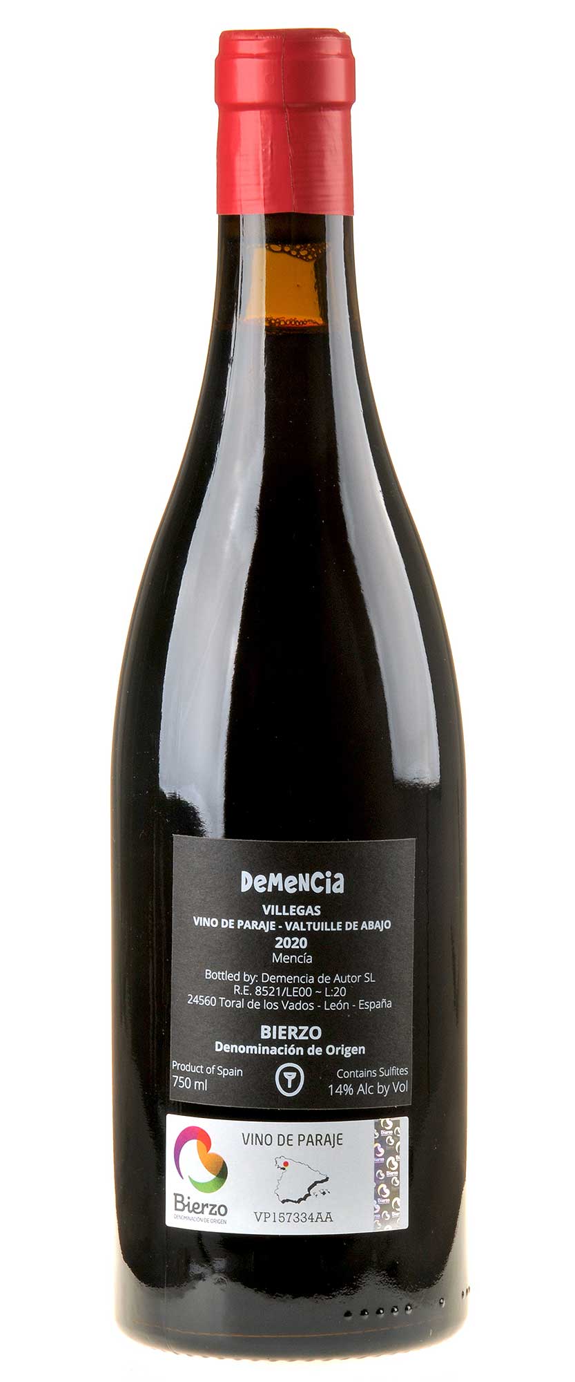 Bodegas Demencia de Autor Mencía Demencia Villegas 2020 Rücketikett