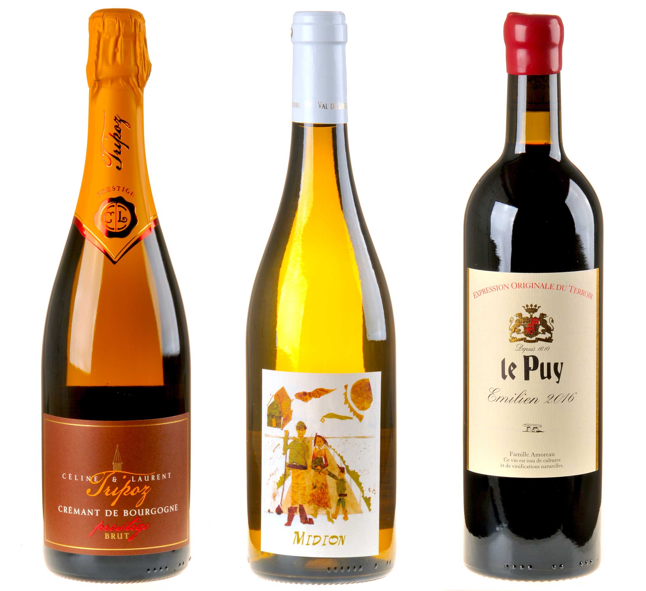 3er-Weinpaket Tour de Nature Frankreich zum vinocentral-Livestream 3 Gläser Naturwein Part II