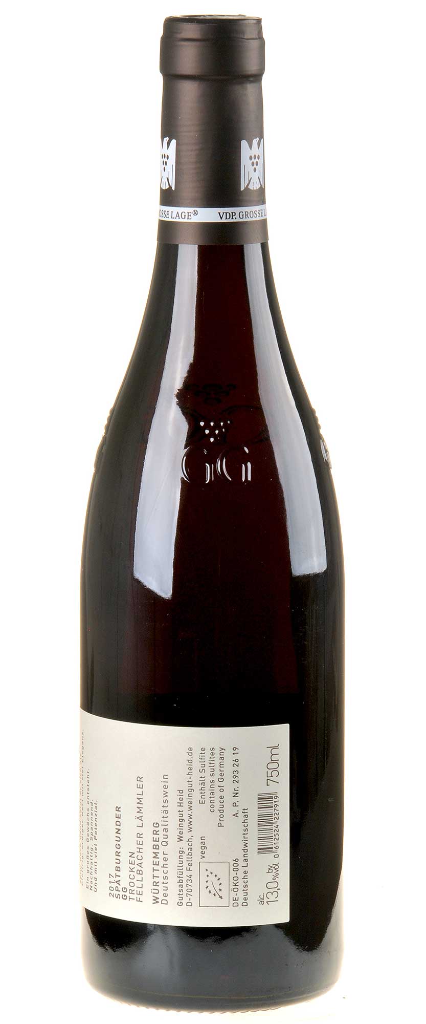 Weingut Heid Fellbacher Lämmler Spätburgunder GG 2017 Rücketikette