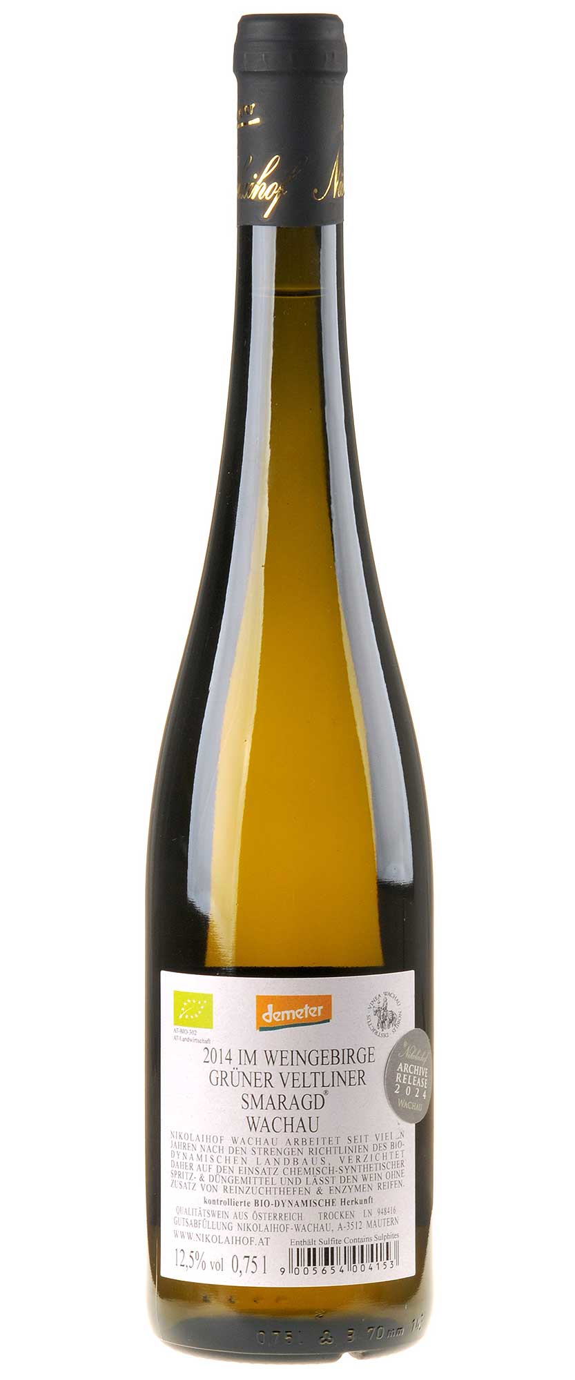 Nikolaihof Grüner Veltliner Im Weingebirge Smaragd 2014 Rücketikett