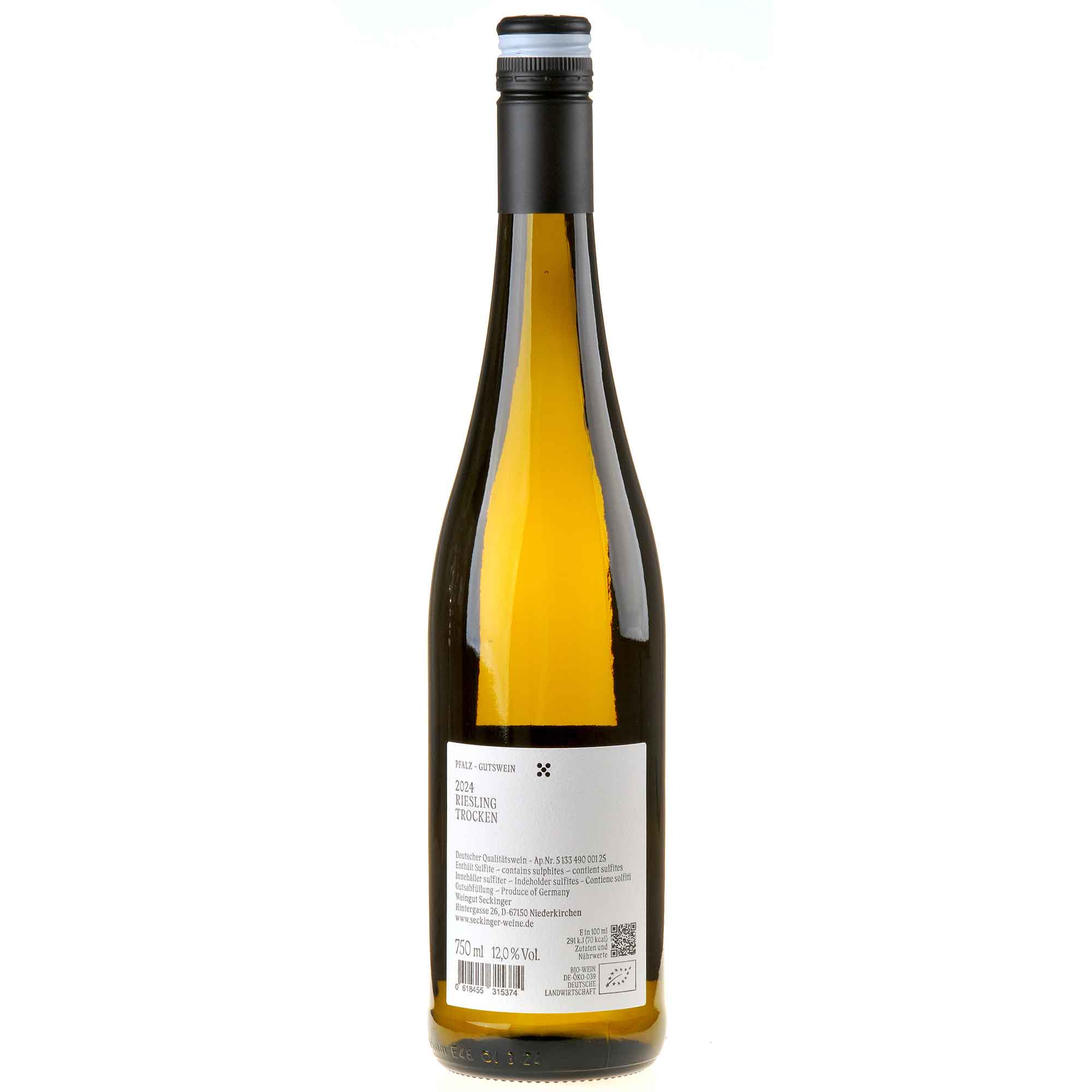 Seckinger Riesling vom Löss Bio 2024 Ruecketikett