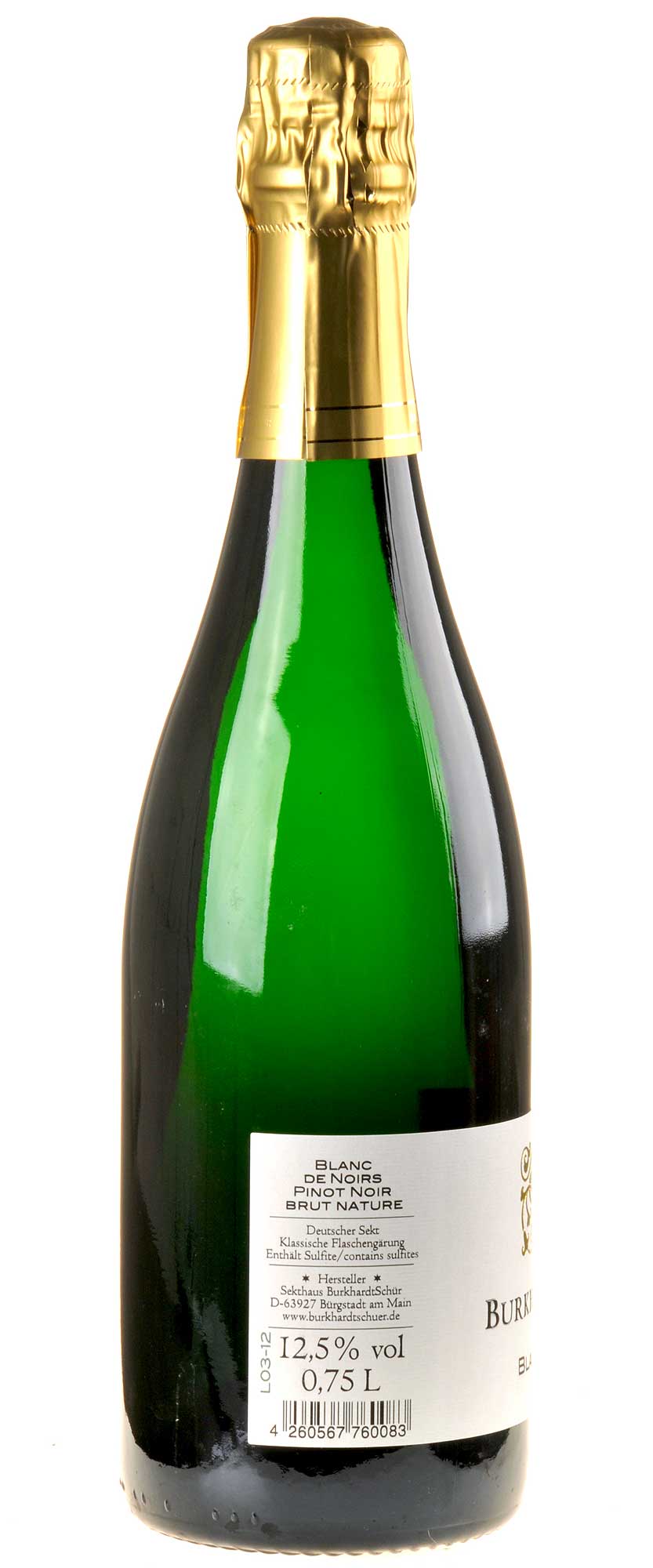 Sekthaus BurkhardtSchür Blanc de Noirs Brut Nature Deg. Dez. 2019 Rücketikette