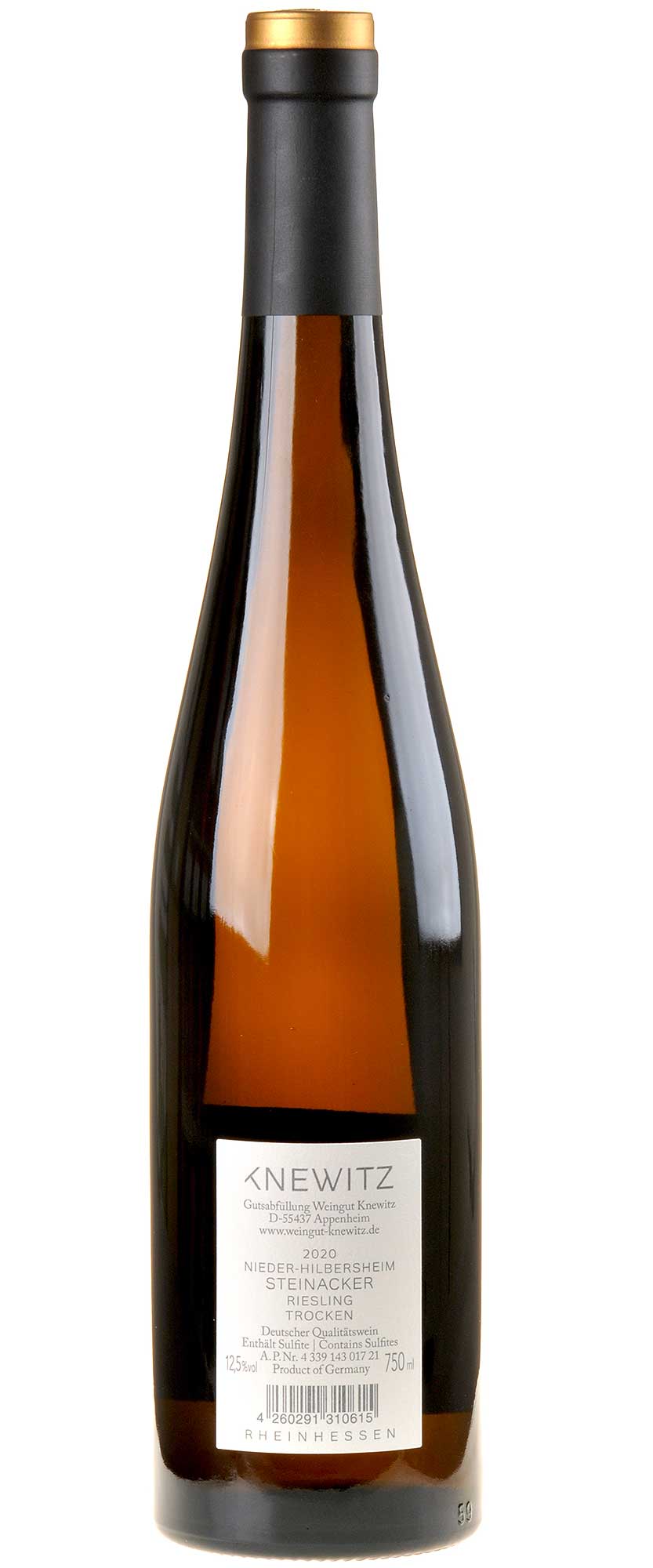 Weingut Knewitz Riesling Steinacker 2020 Rücketikett