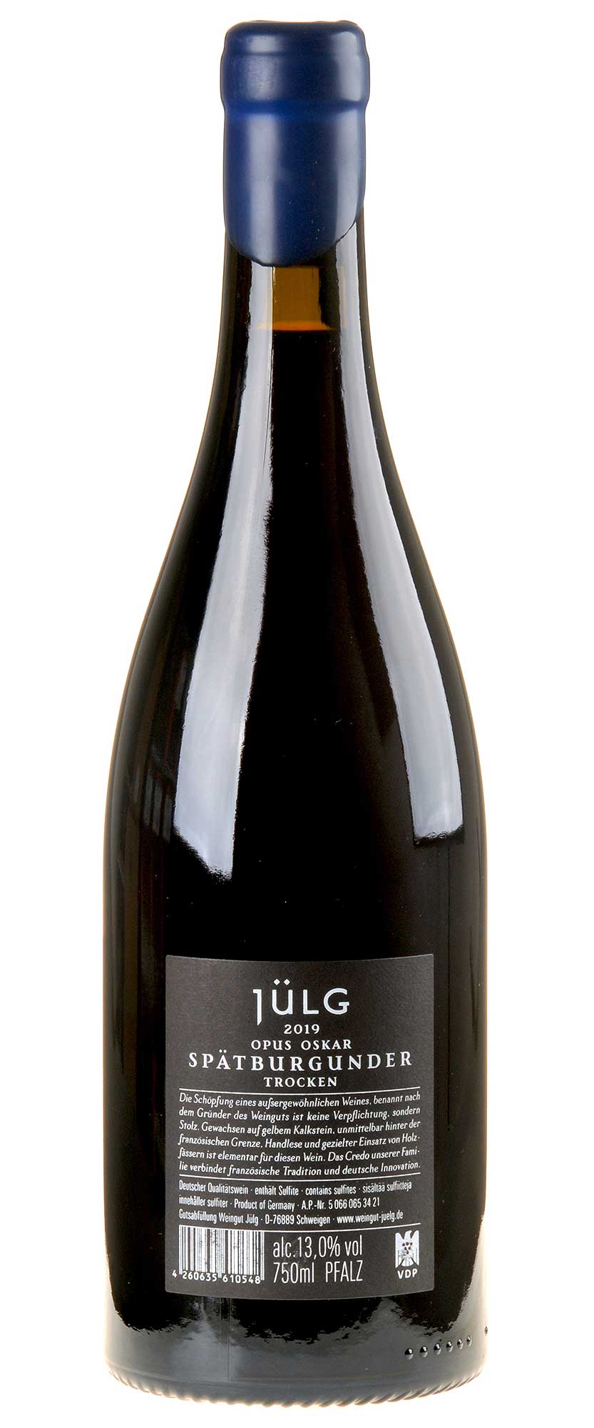 Weingut Jülg Spätburgunder Opus-Oskar 2019 Rücketikett