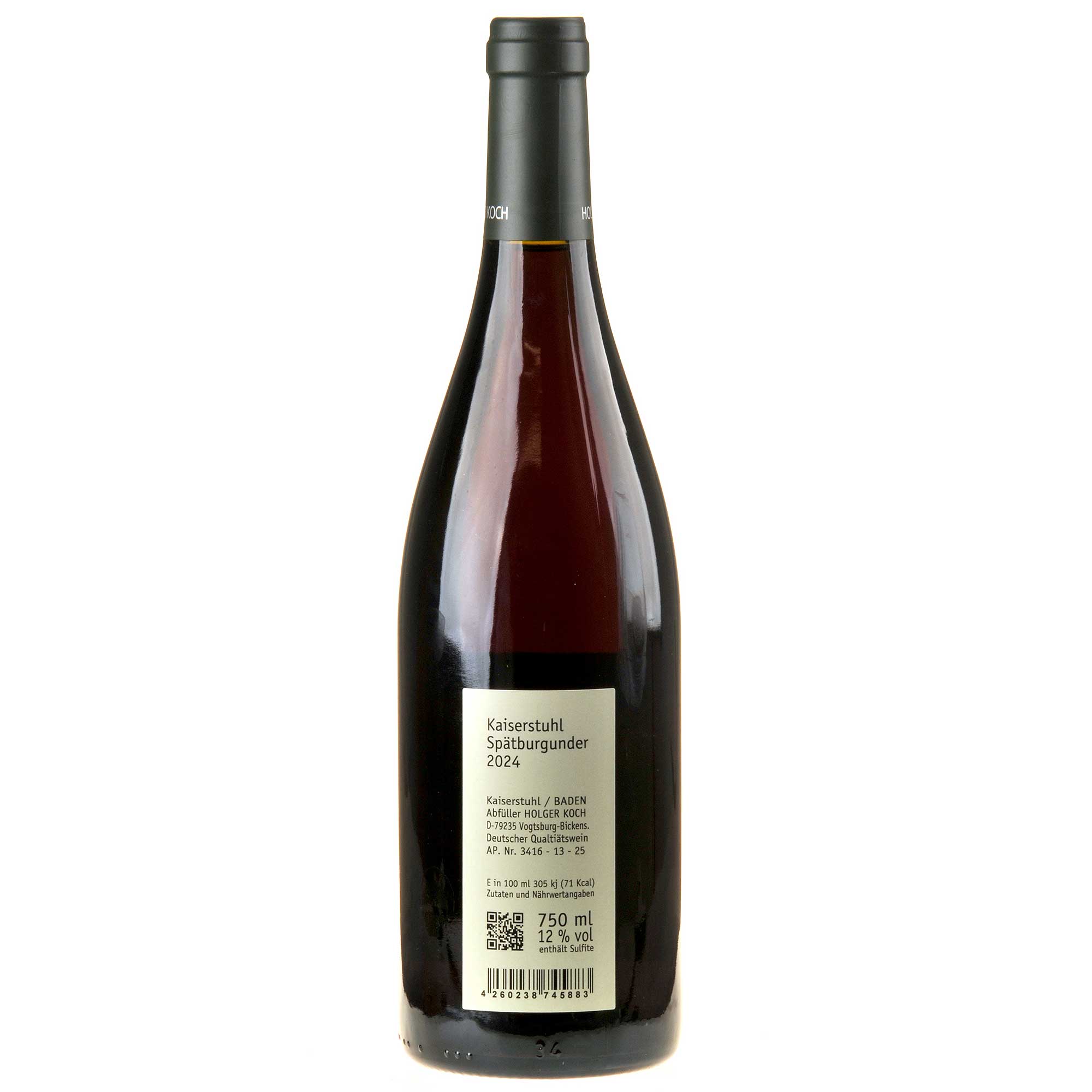 Holger Koch Spätburgunder Kaiserstuhl 2024 Rücketikett