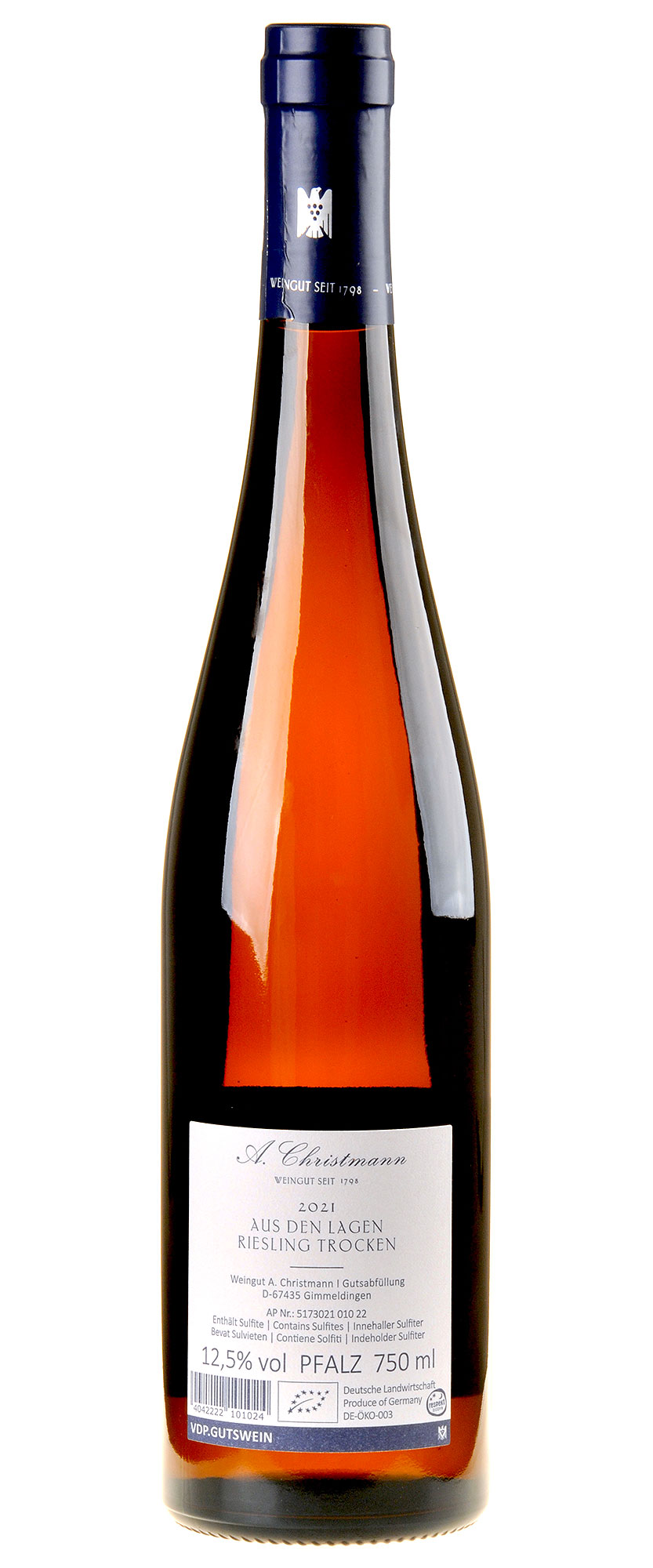 A.Christmann Riesling AUS DEN LAGEN Bio 2021 Rücketikett