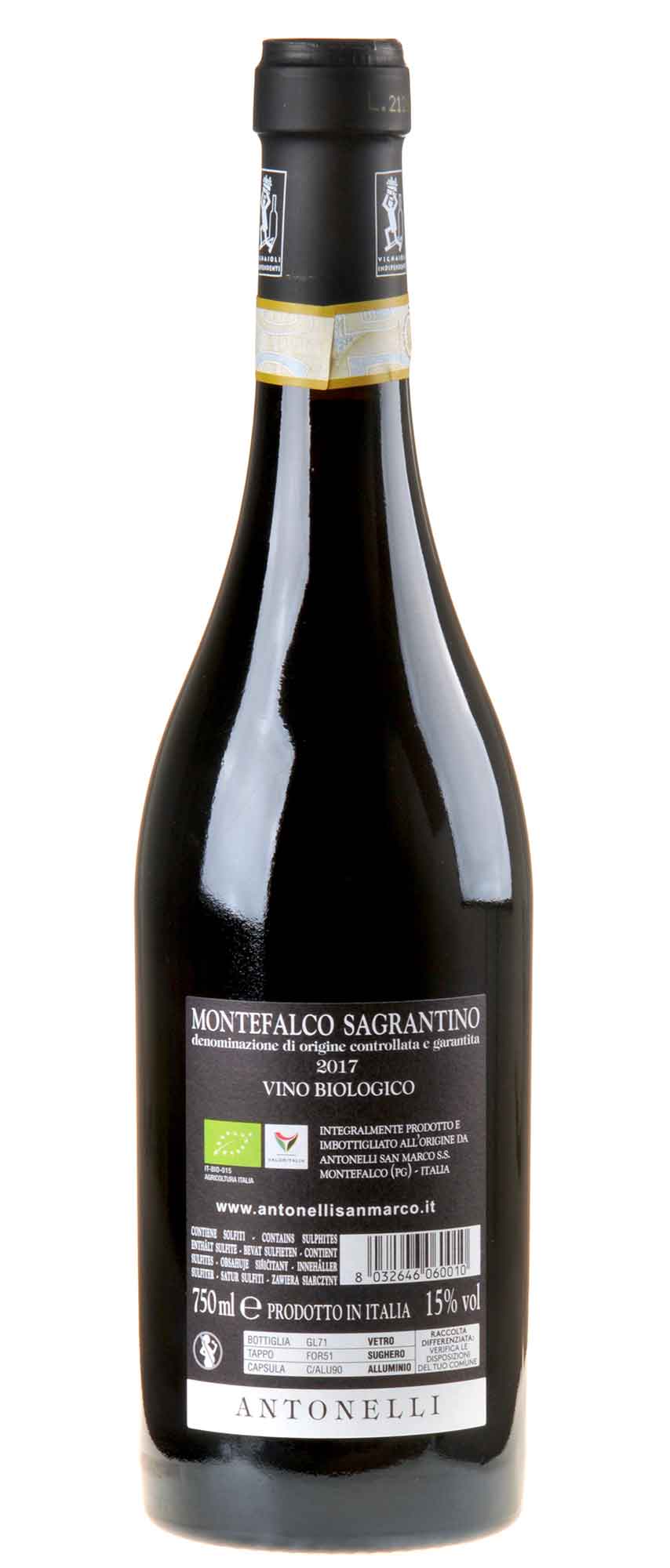 Antonelli Sagrantino di Montefalco 2017 Rücketikett