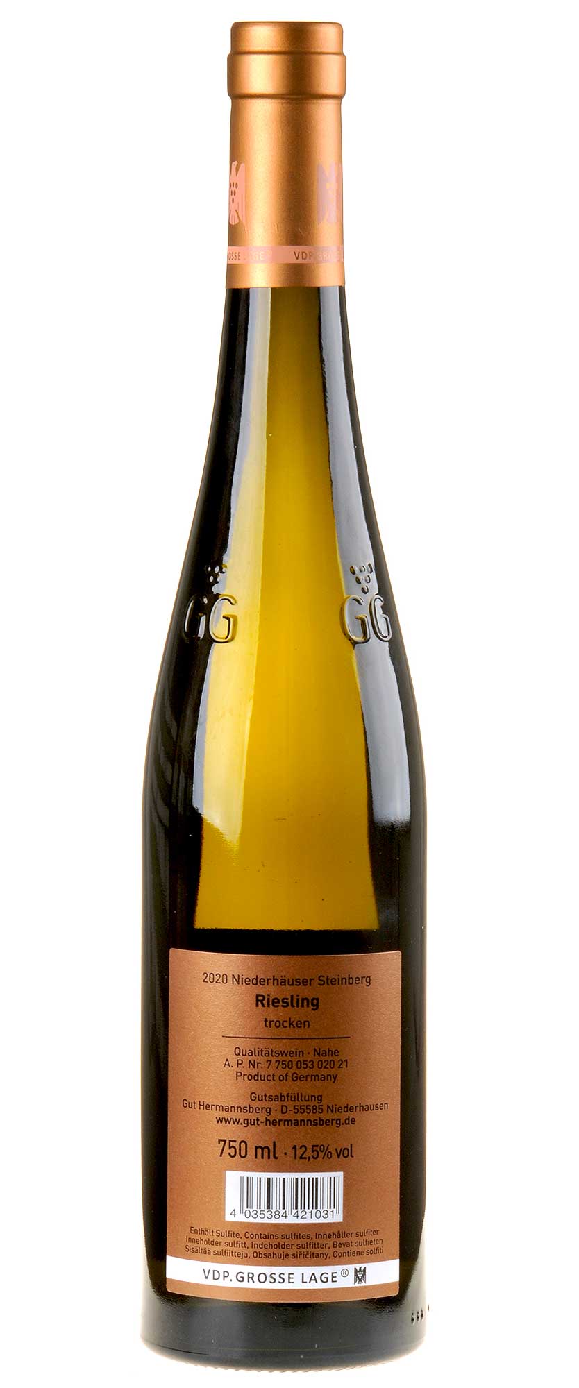 Gut Hermannsberg Steinberg Riesling GG 2020 Rücketikett