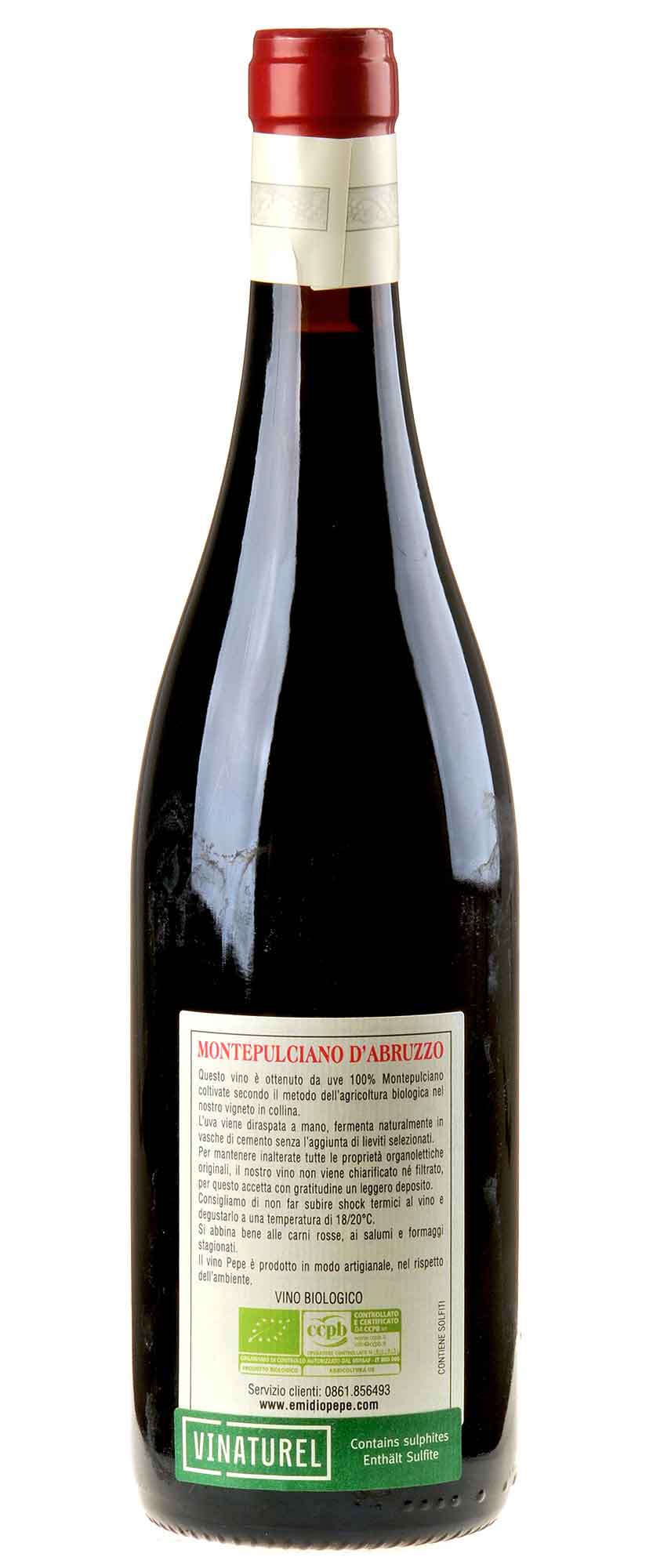 Emidio Pepe Montepulciano d'Abruzzo Selezione VV Bio Rücketikett
