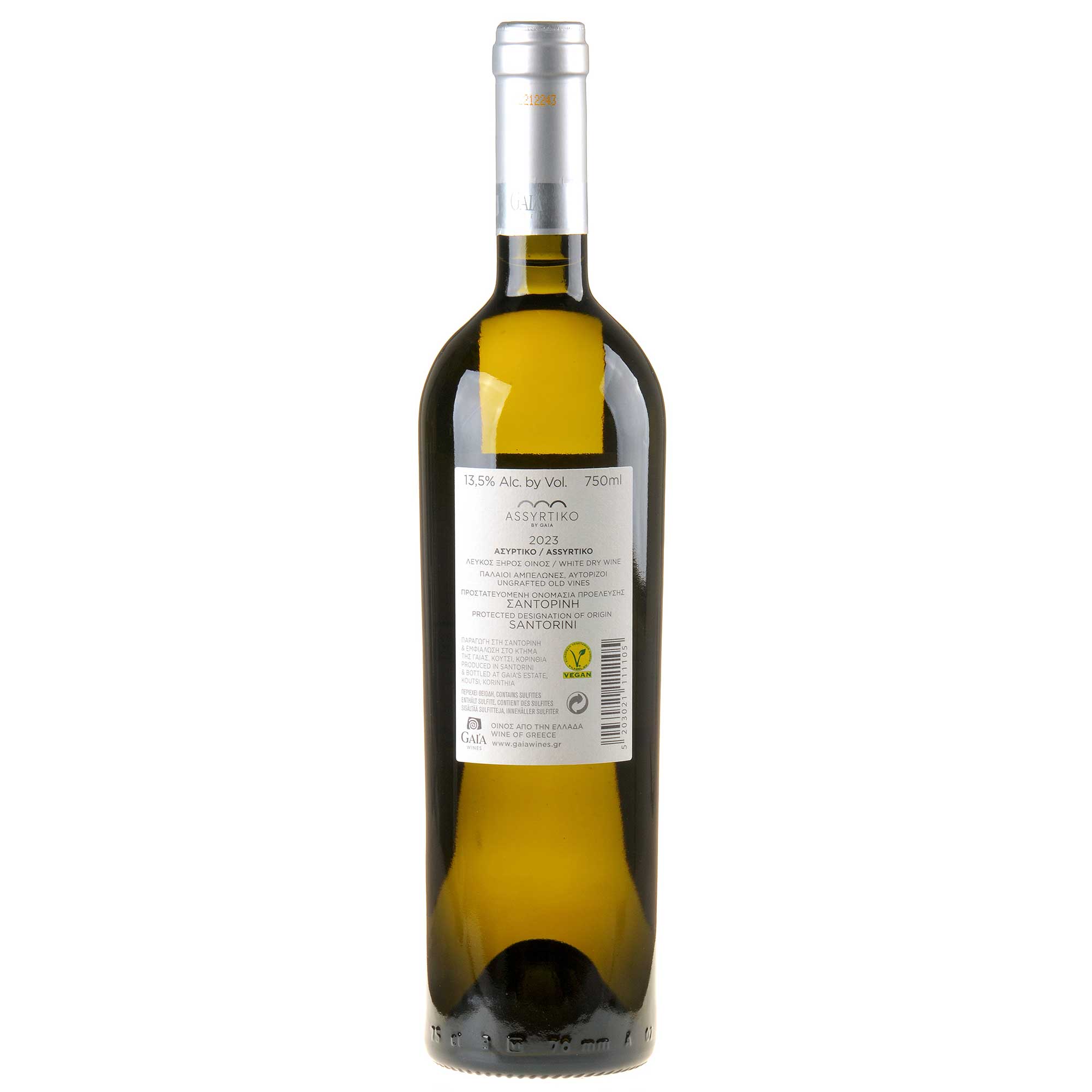 Gaia Wines Assyrtiko Wild Ferment 2023 Rücketikett