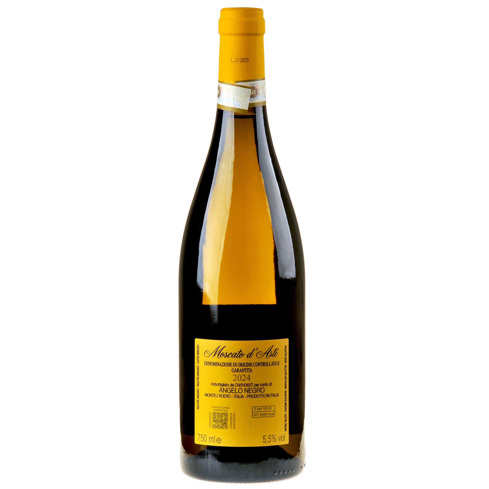 Negro Angelo e Figli Moscato d'Asti DOCG 2024 Ruecketikett