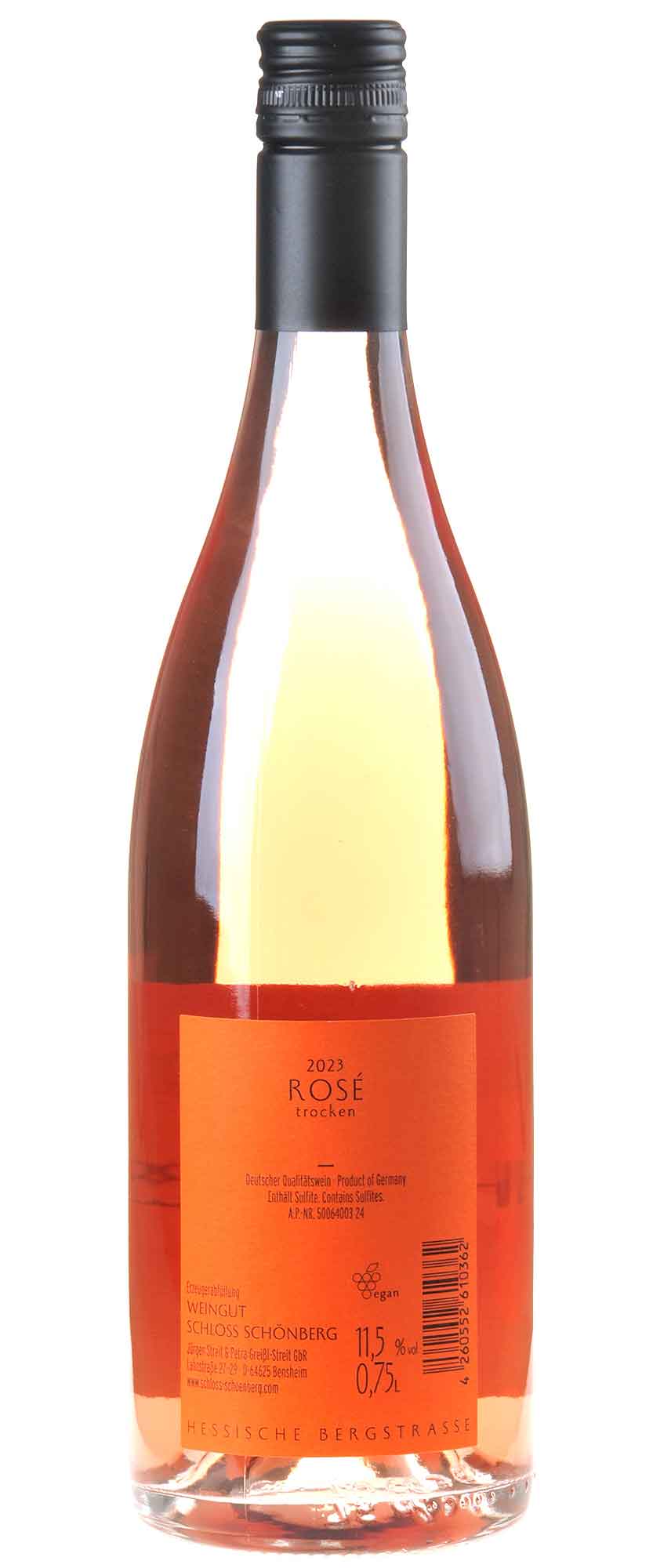 Weingut Schloss Schönberg Rosé 2023 Rücketikett