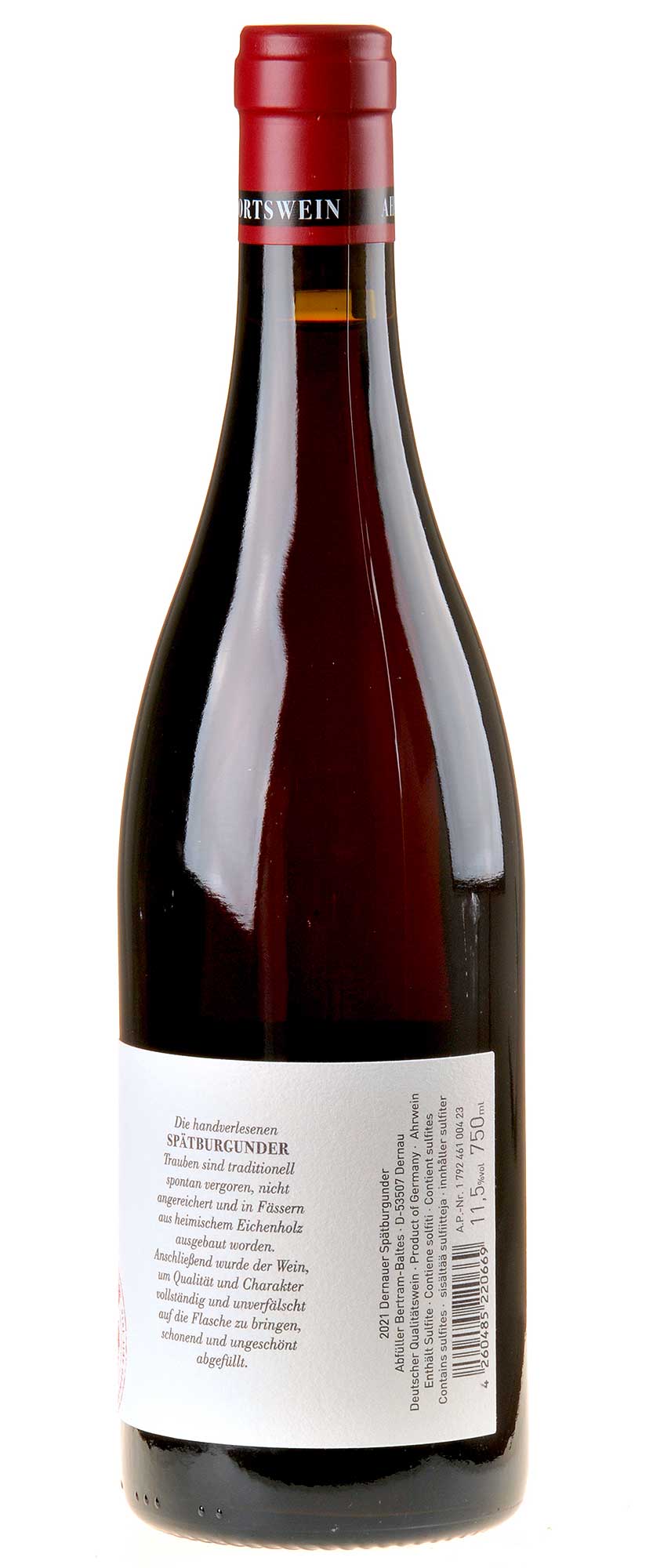 Bertram - Baltes Dernauer Spätburgunder 2021 Rücketikett