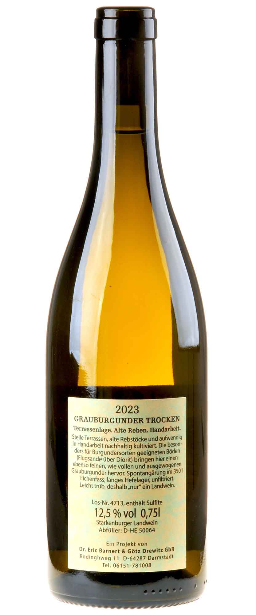 Bild Barnert & Drewitz Grauburgunder Alte Reben - Terrassen 2022 Rücketikett