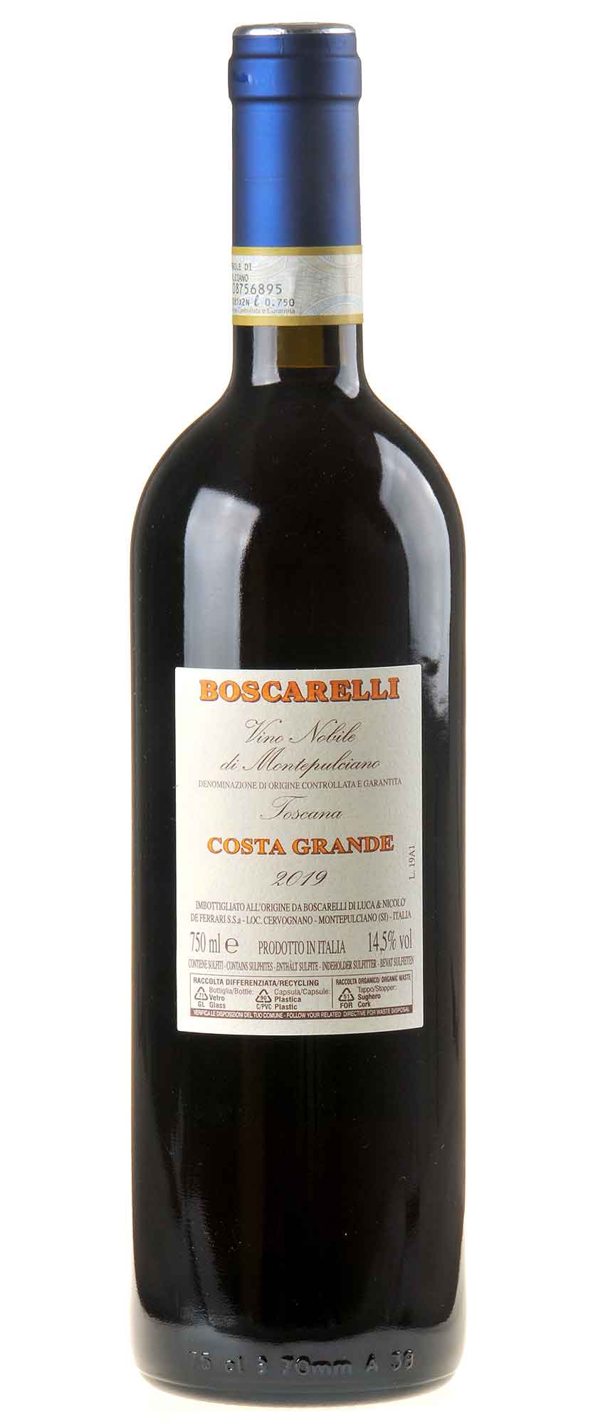 Boscarelli Costa Grande Vino Nobile di Montepulciano 2019 Rücketikett