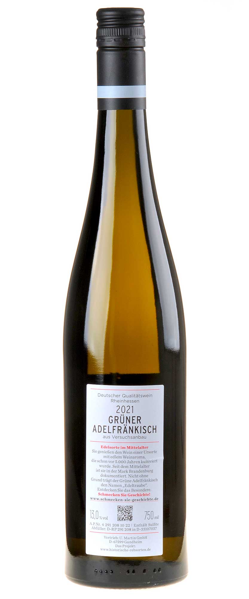Historische Rebsorten Grüner Adelfränkisch 2021 Rücketikett