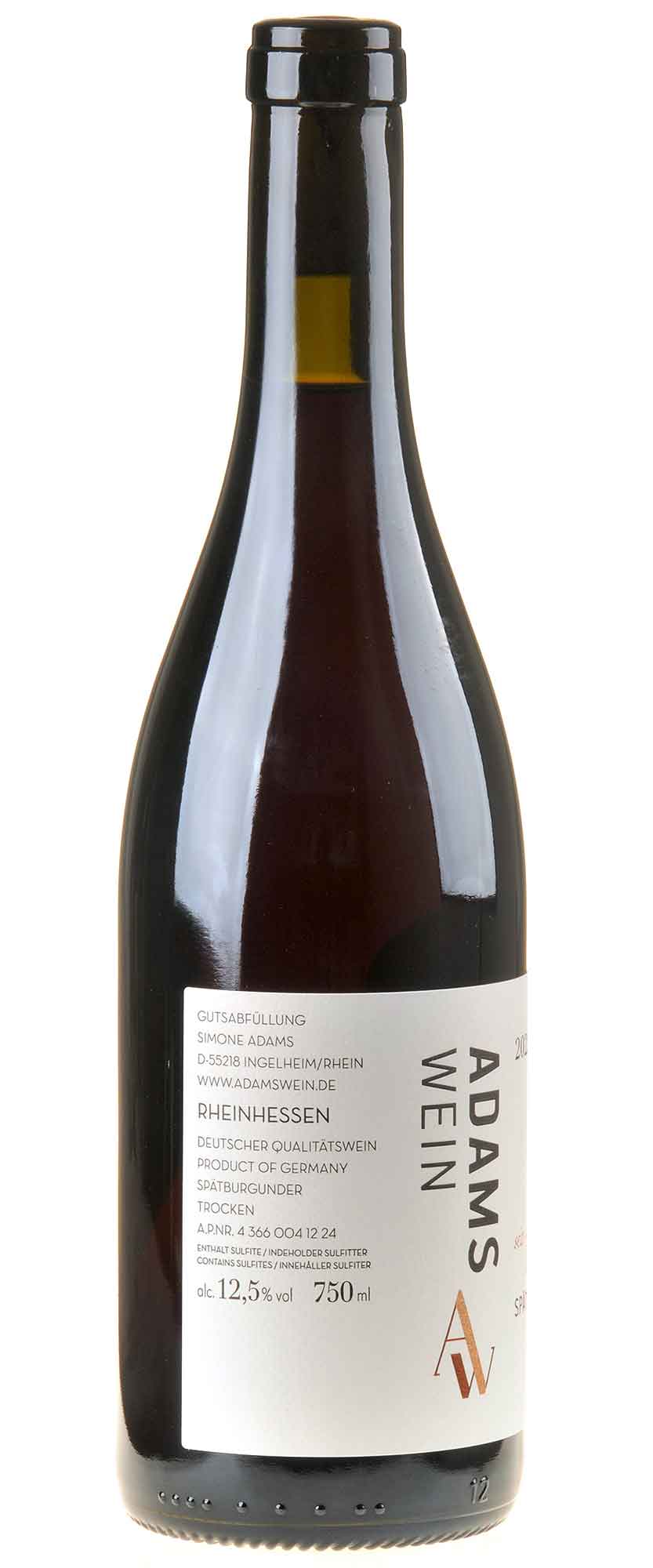 AdamsWein Spätburgunder seit 1882 2022 - Versteigerung Rücketikett