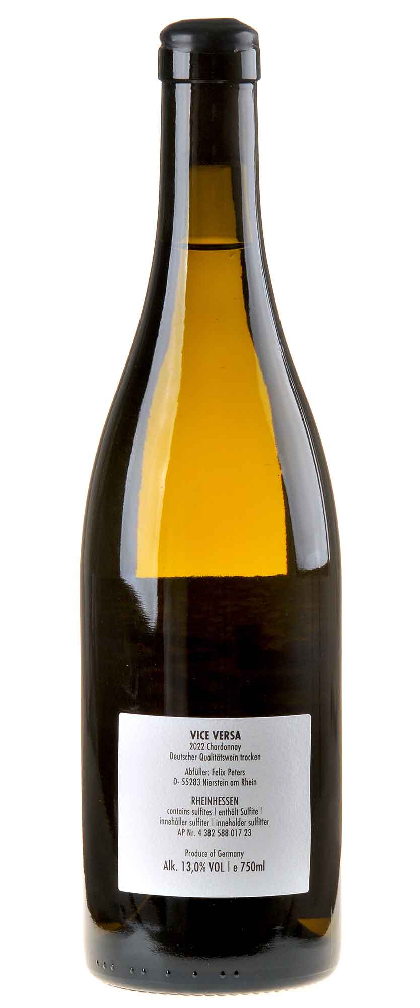 Felix Peters Chardonnay Vice Versa 2022 Rücketikett