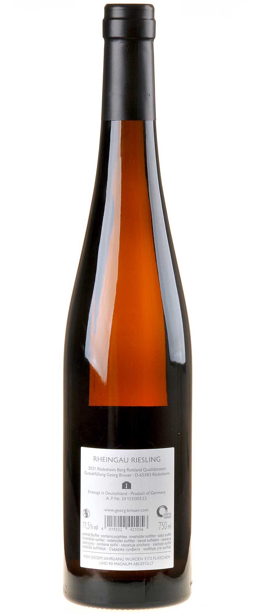 Weingut Georg Breuer Riesling Berg Rottland 2021 Rücketikett