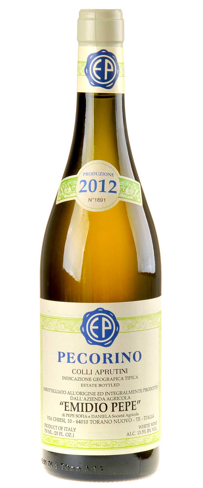 Emidio Pepe Pecorino d'Abruzzo Selezione VV Bio 2012