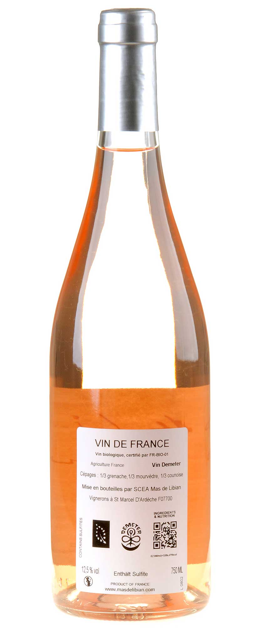 Mas de Libian BuveZ'en Rosé Bio 2024 Rücketikett